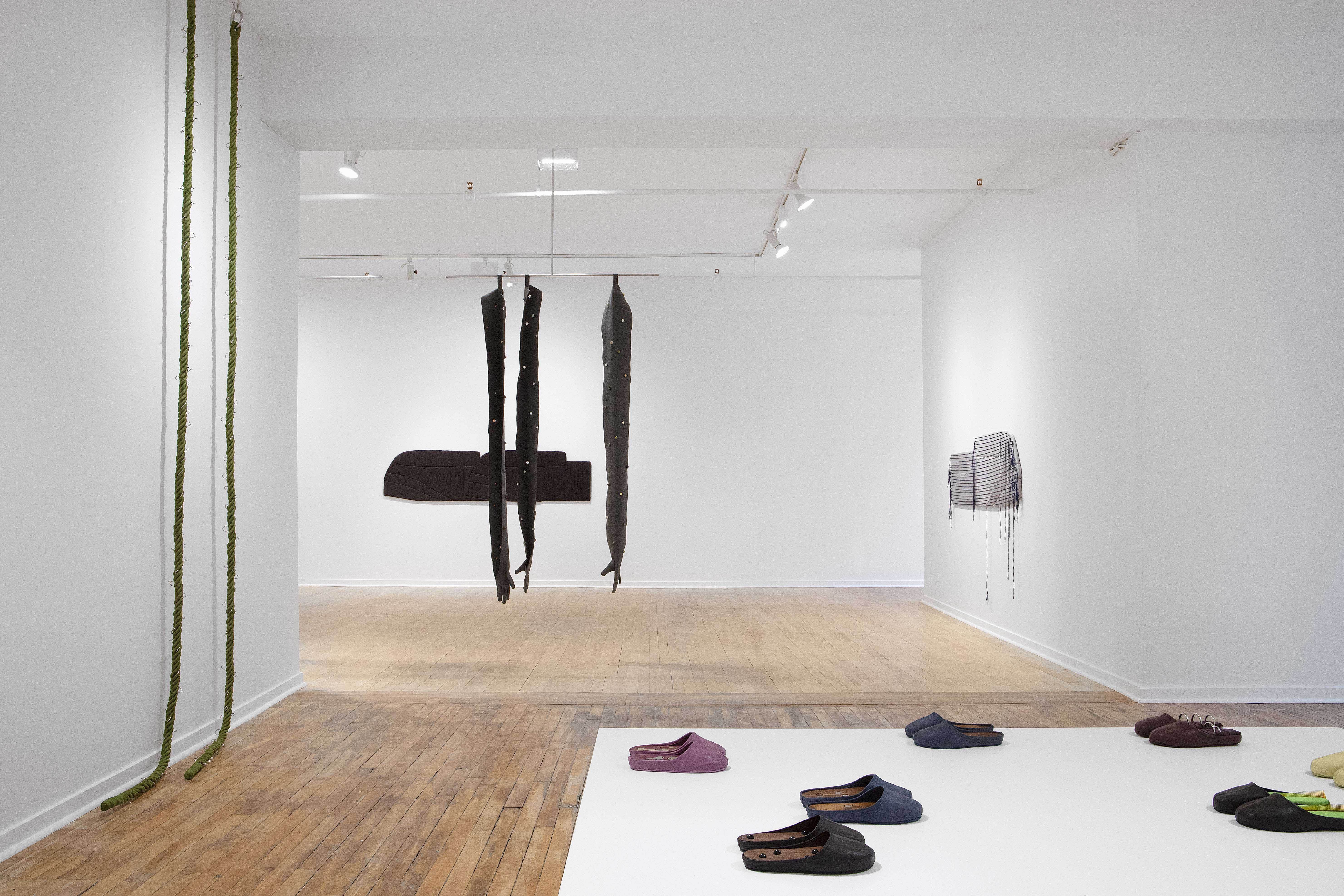Kyle Alden Martens, Spun Through the Heel, 2024. Exhibition view, Patel Brown, Montréal, Canada.