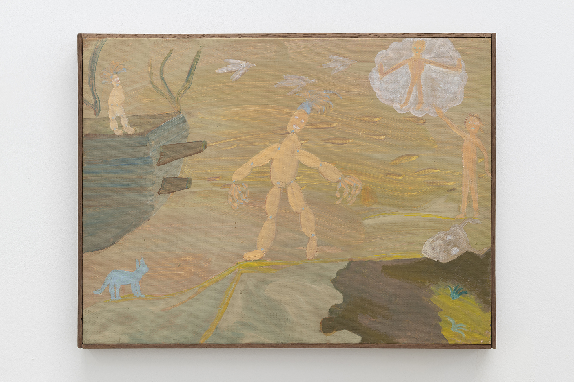 Canari dans la mine, MarieZolamian, 30 x 40cm, oil on canvas on panel, 2023