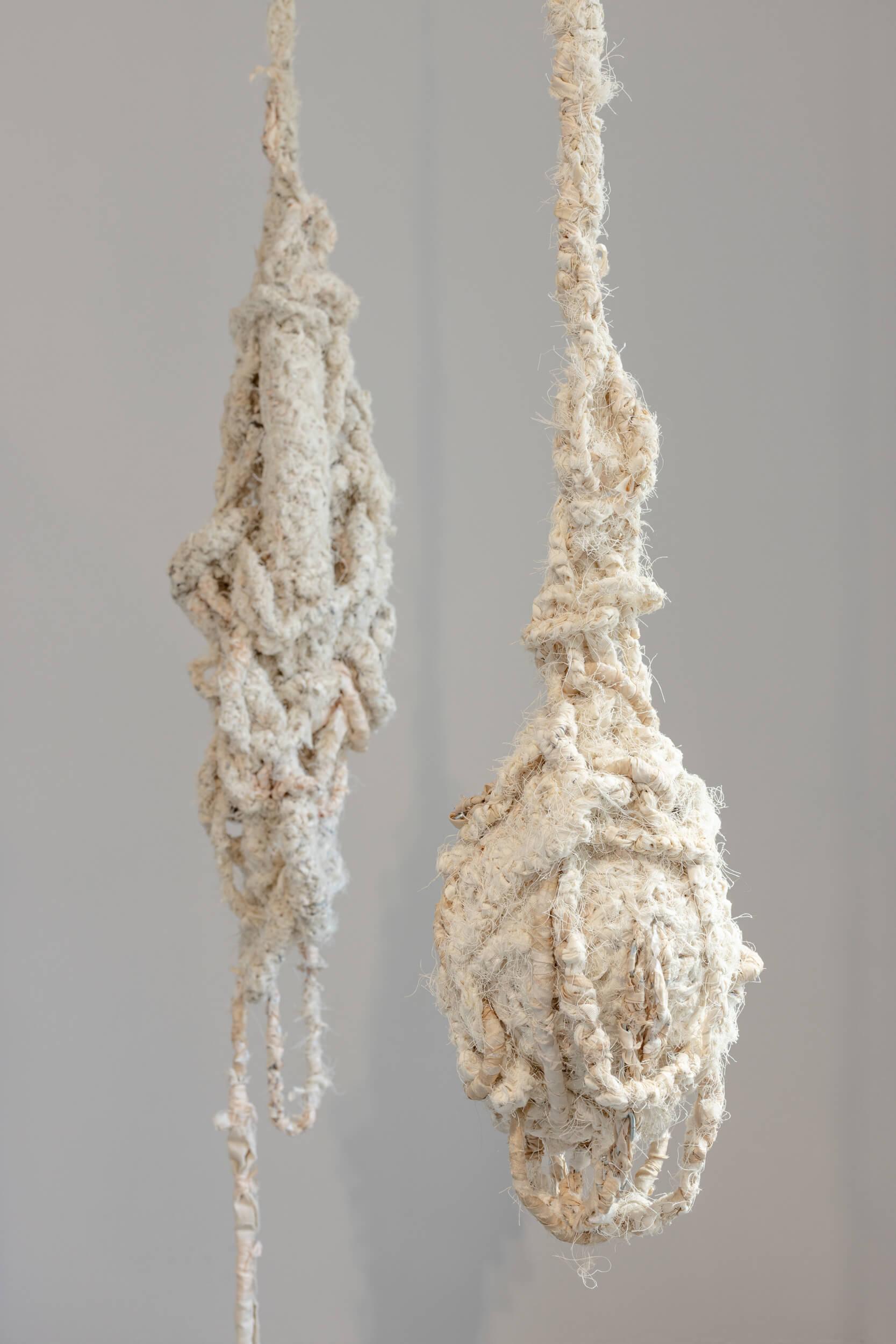Polish Plaits / textiles (cotton, silk, twine), metal chain, 2022