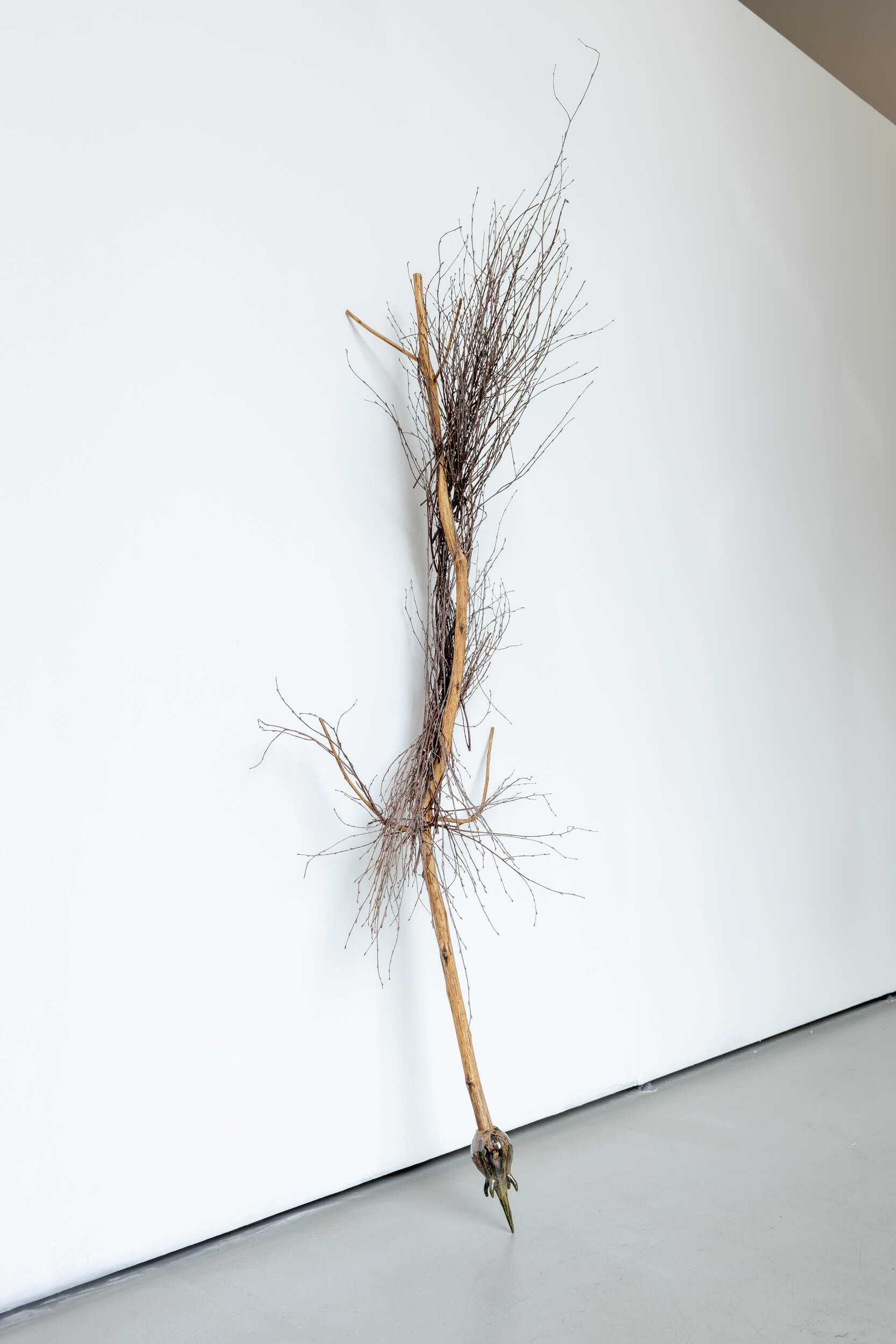 Expulsion / birch twigs, tin, 2024