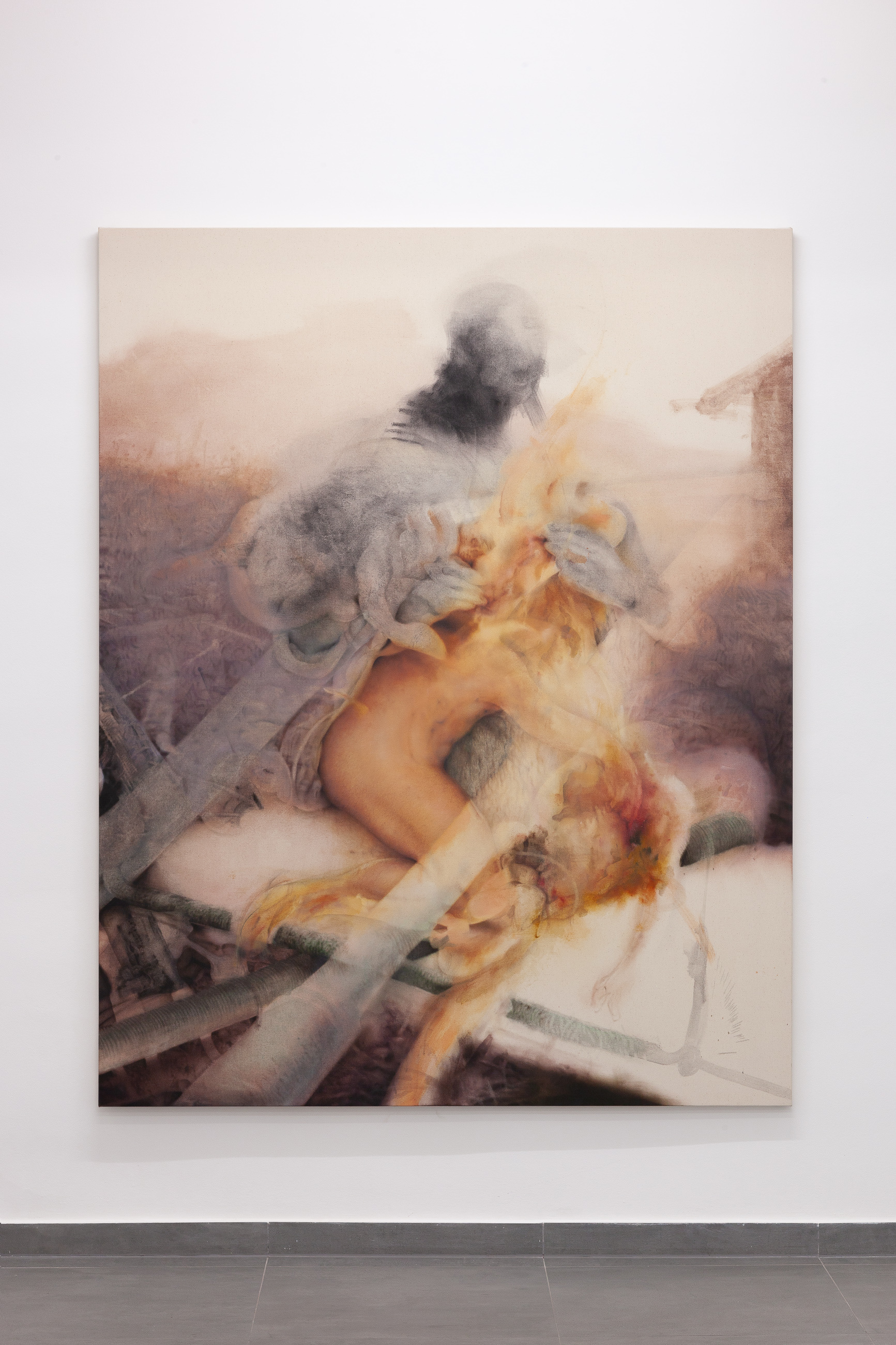 Eradicating Machine, 2024 Mixed media on canvas 190 x 150 cm