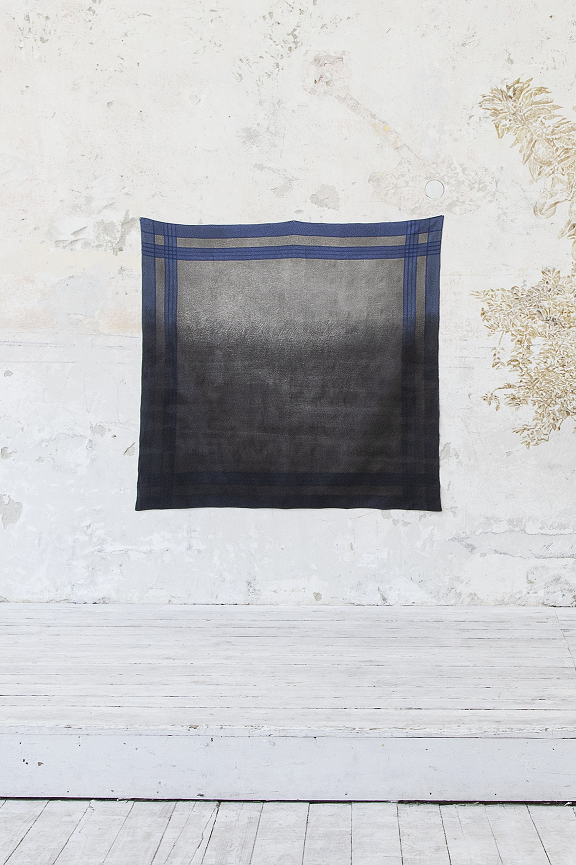Letizia Werth; graphite pencil, ink, acrylic on tablecloth; 110 x 110cm; 2024