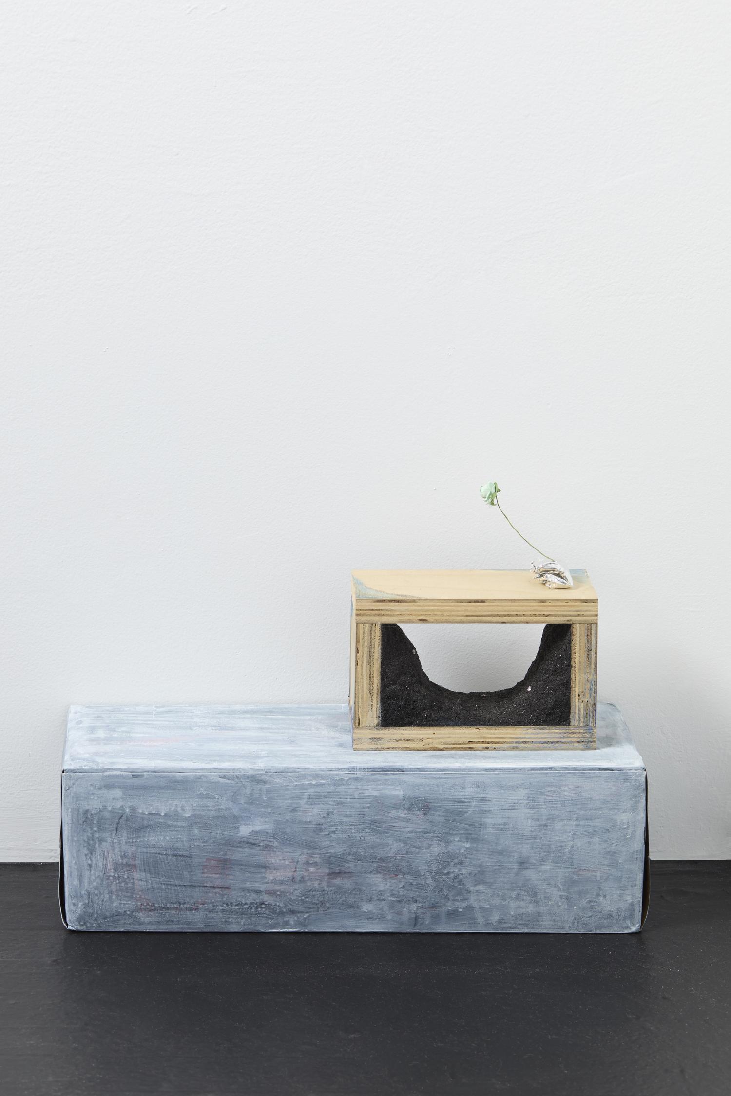 Sandra Ono, Untitled (You 2310), 2023 Wood, sand, earrings, paper mache, acrylic, colored pencil, earrings 6.5 x 8 x 3 in.