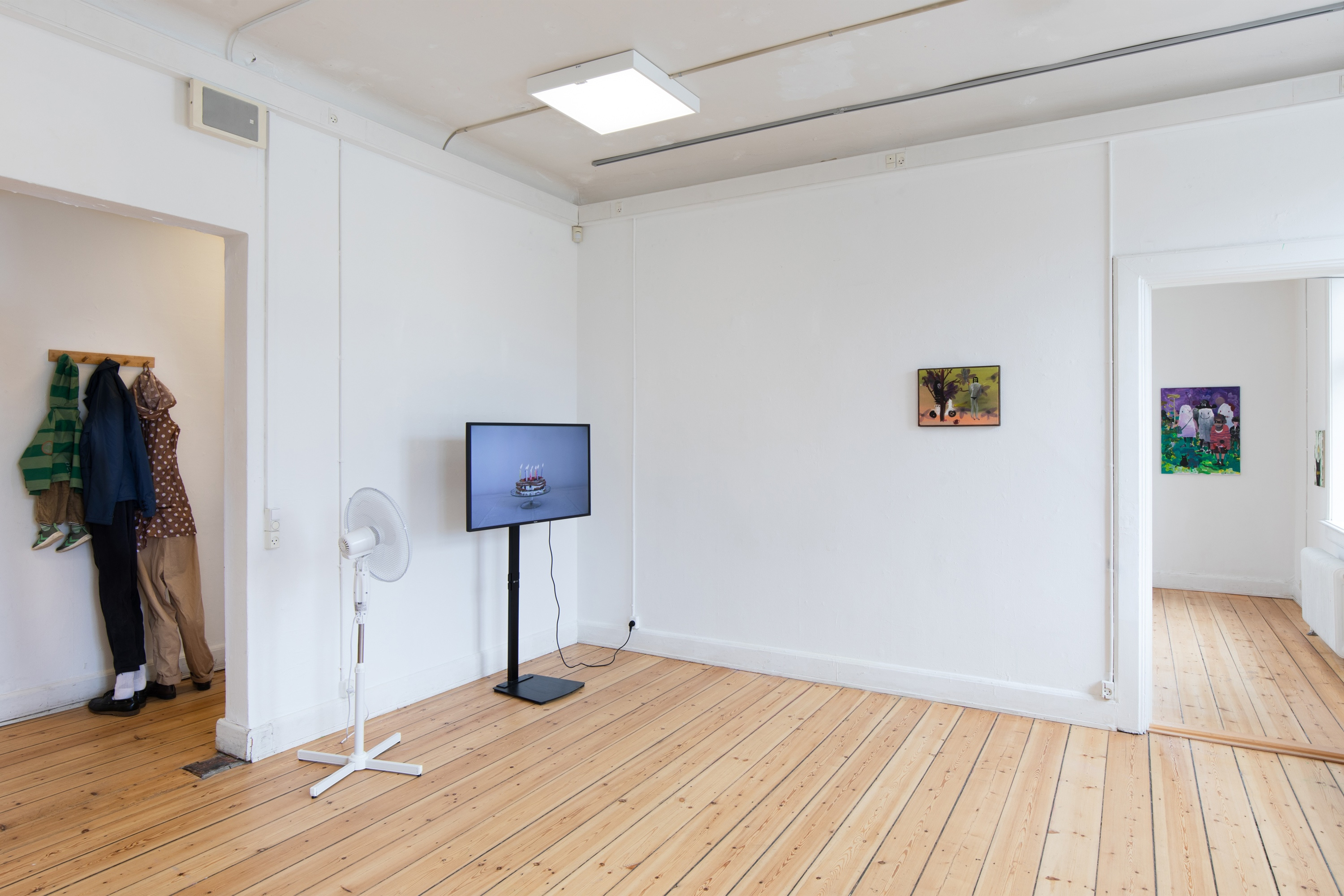 Installation view, Rasmus Niclas Rose Nielsen, Simon Fensholm, David Noro, 2024, photo: Mads Holm