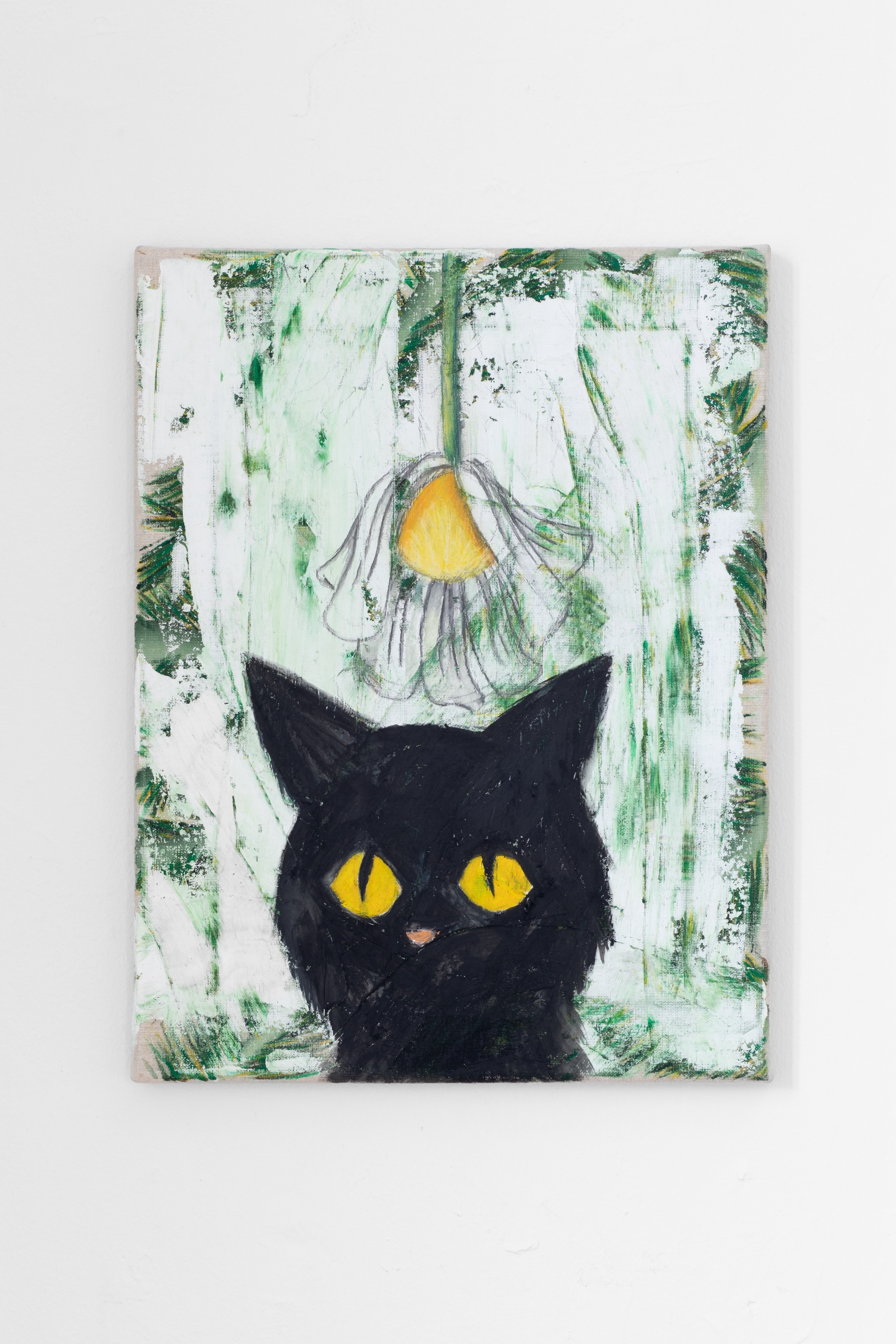 Rasmus Niclas Rose Nielsen, âSomething oldâ, 2024, 40x30 cm, watercolour, graphite, coloured pencils and putty on canvas, photo: Mads Holm
