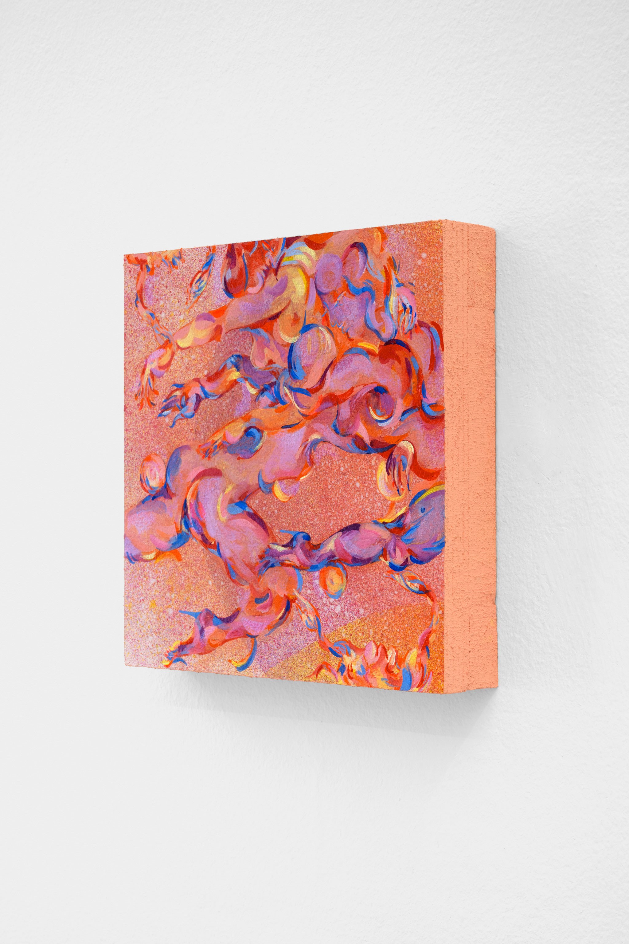 Bea Bonafini, Ama, 2024. Acrylic on cork mounted on wood, 25.5x25.5x4cm. Courtesy of the artist and Renata Fabbri, Milano. Ph.: Mattia Mognetti.