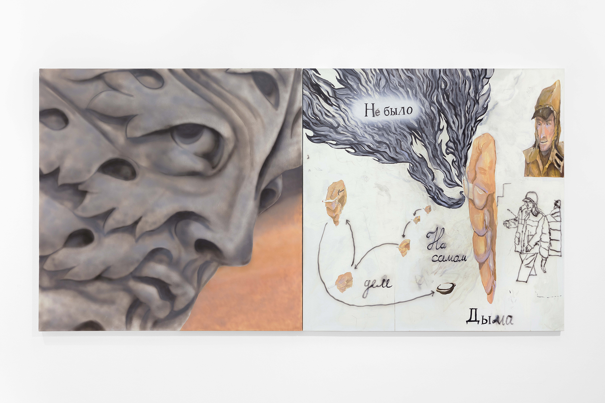 Installation view hall 1: Mikhail Dobrovolsky – Underlook, “H.L.A.M.” gallery, Voronezh, 2024