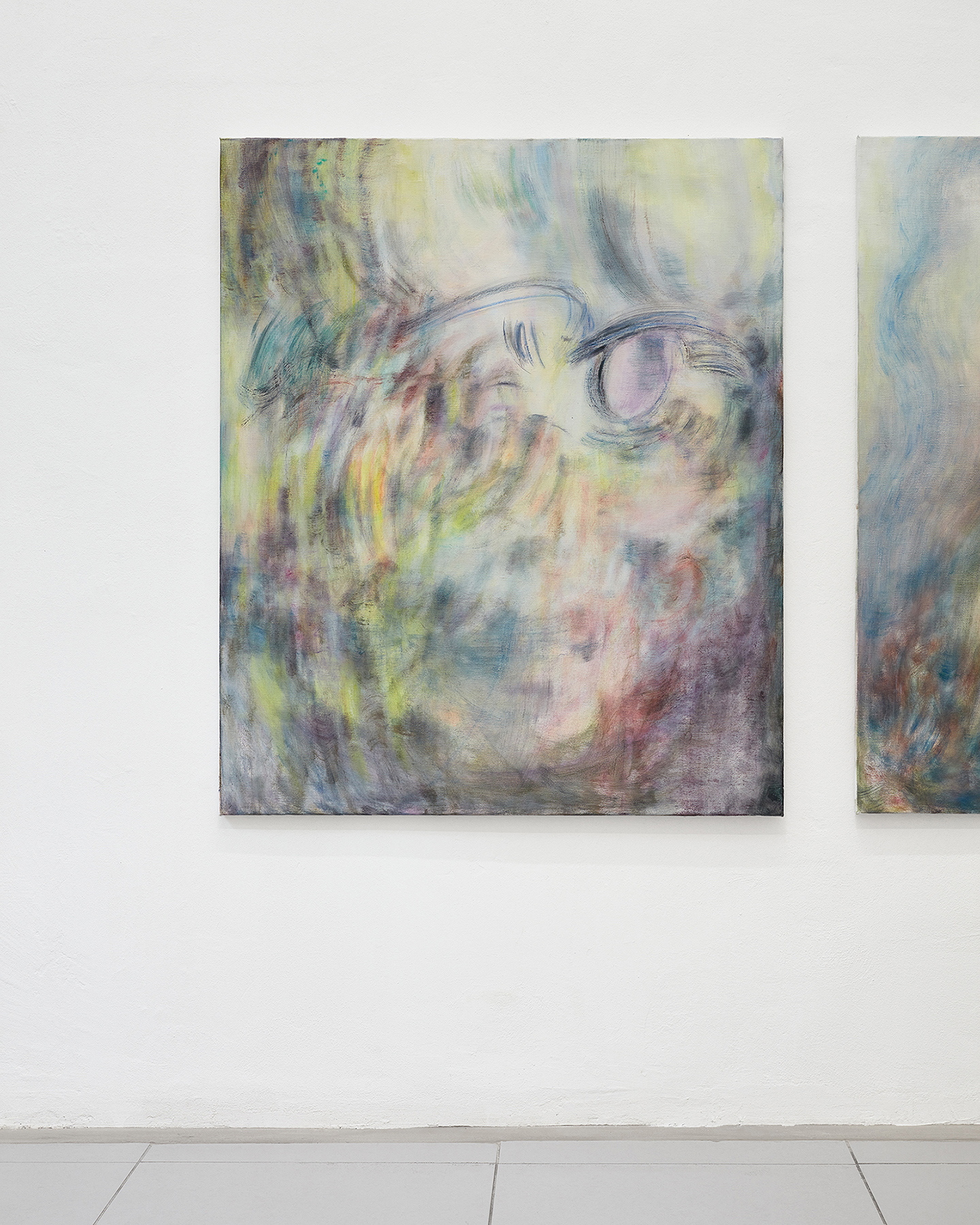 Naeun Kang, "With Your Face This Close (1)", 2024 (Oil on primed linen, 120 x 100 cm).