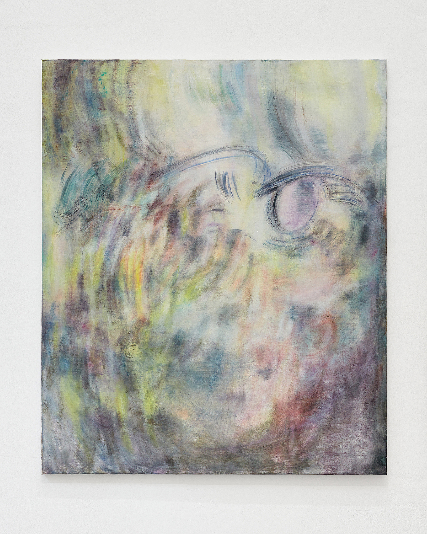 Naeun Kang, "With Your Face This Close (1)", 2024 (Oil on primed linen, 120 x 100 cm).