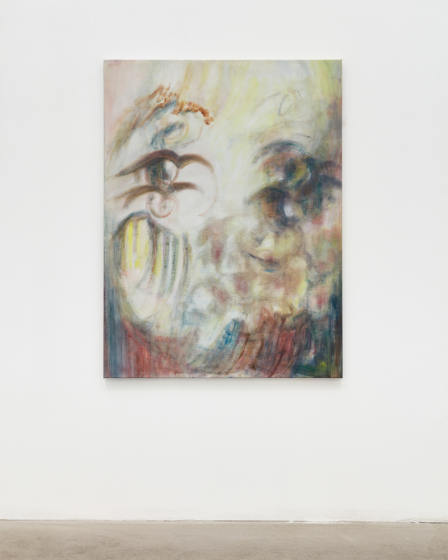 Naeun Kang, "With Your Face This Close (2)", 2024 (Oil on primed linen, 120 x 90 cm).