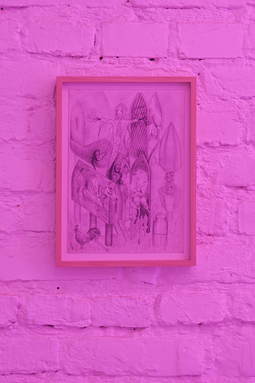 Construction V / Virgo lactans, 2023, pencil on paper, A4