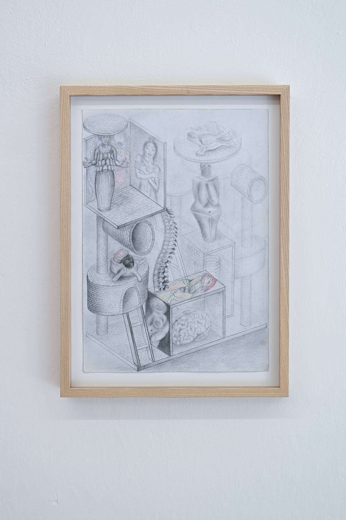 Desiring-machine, 2023, pencil and crayon on paper, A4