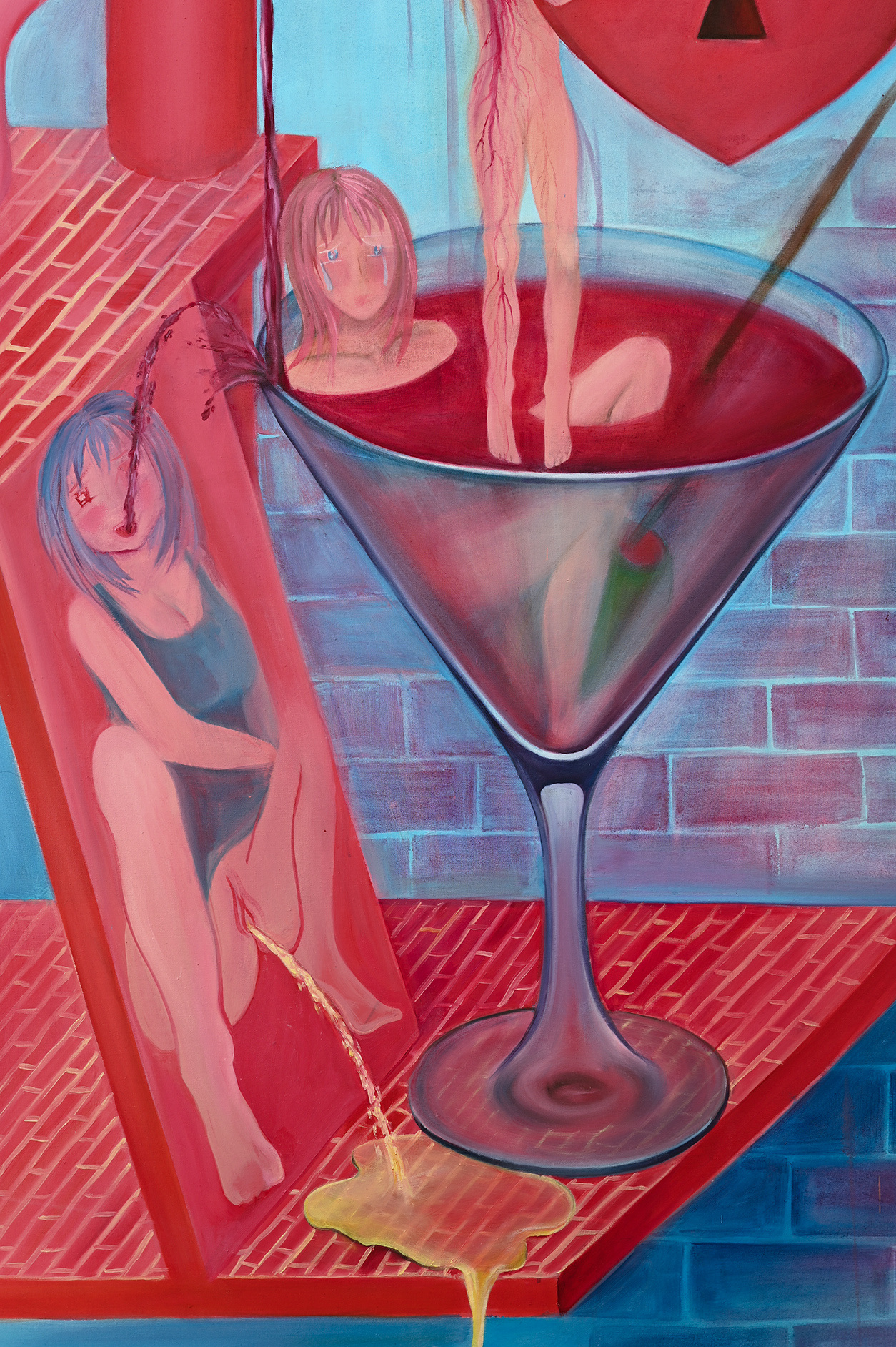 Community of fluids, 2023, oil on canvas, 160x120cm, detail