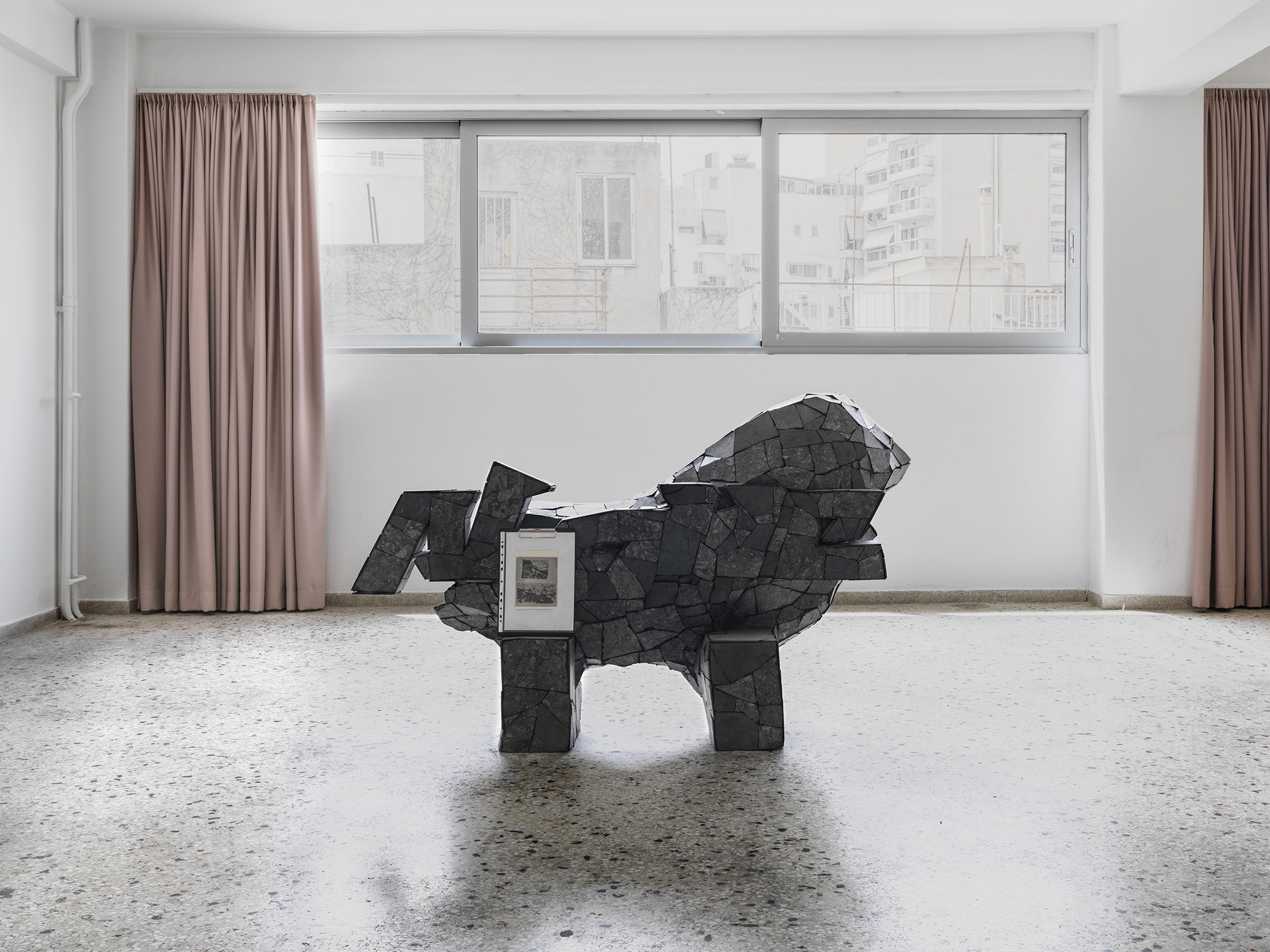 Instalaltion view of "ALONE", by Petros Moris at TAVROS, Athens