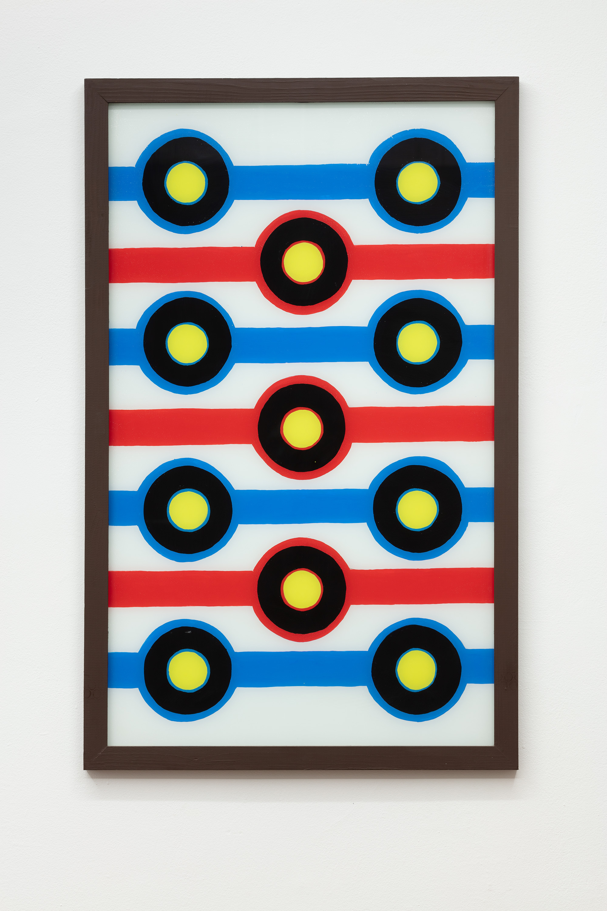 Elke Denda, Zigarrenbanderolenbild, 1989, acrylics on glass, 81 x 51 cm