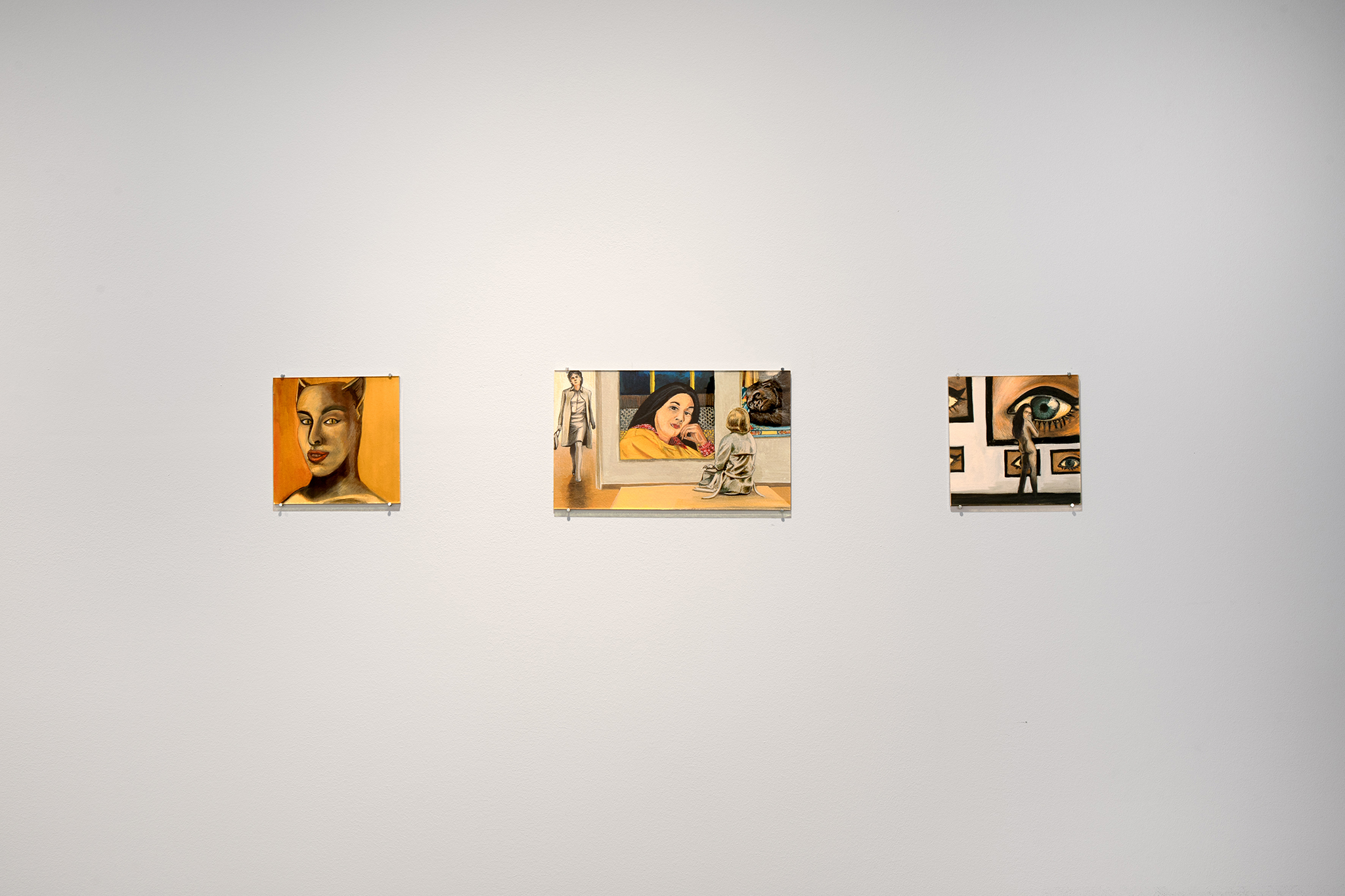 Brice Dellsperger, gouache works on paper, exhibition view Dortmunder Kunstverein 2024. Courtesy: the artist, Air de Paris, VG Bild-Kunst. Photo: Jens Franke