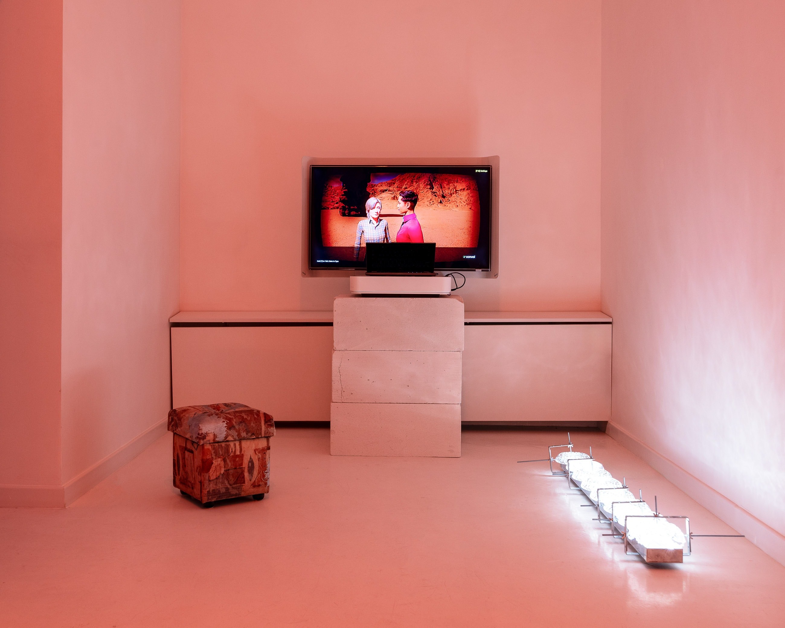 Exhibition view: "Infinite Realm" by Omsk Social Club and Eternal Engine at HOS Gallery in Warsaw, photo by Szymon Sokolowski