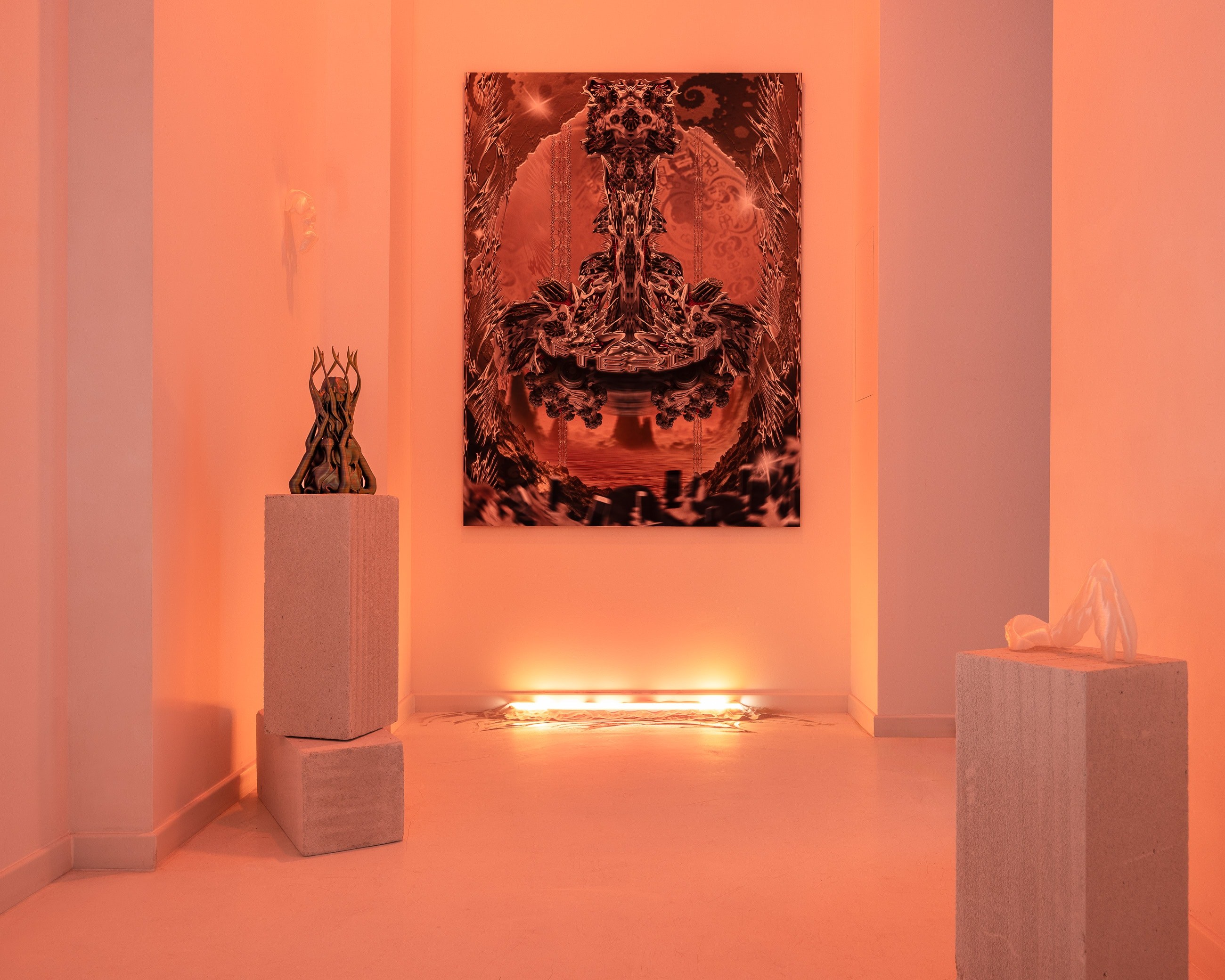 Exhibition view: "Infinite Realm" by Omsk Social Club and Eternal Engine at HOS Gallery in Warsaw, photo by Szymon Sokolowski
