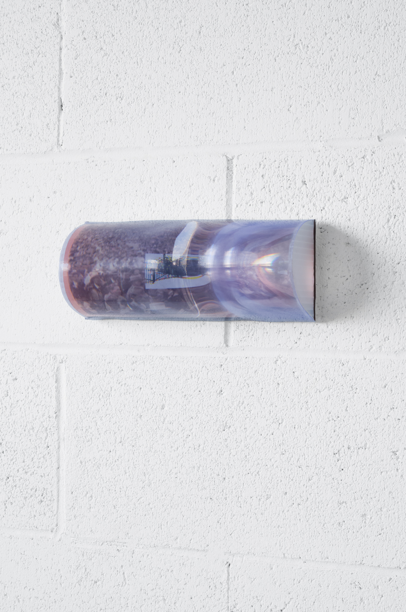 Paula McCLean, "Onlookers", 2024 Inkjet photo, corrugated plastic, magnifying sheet 10 x 4 x 2.25 inches
