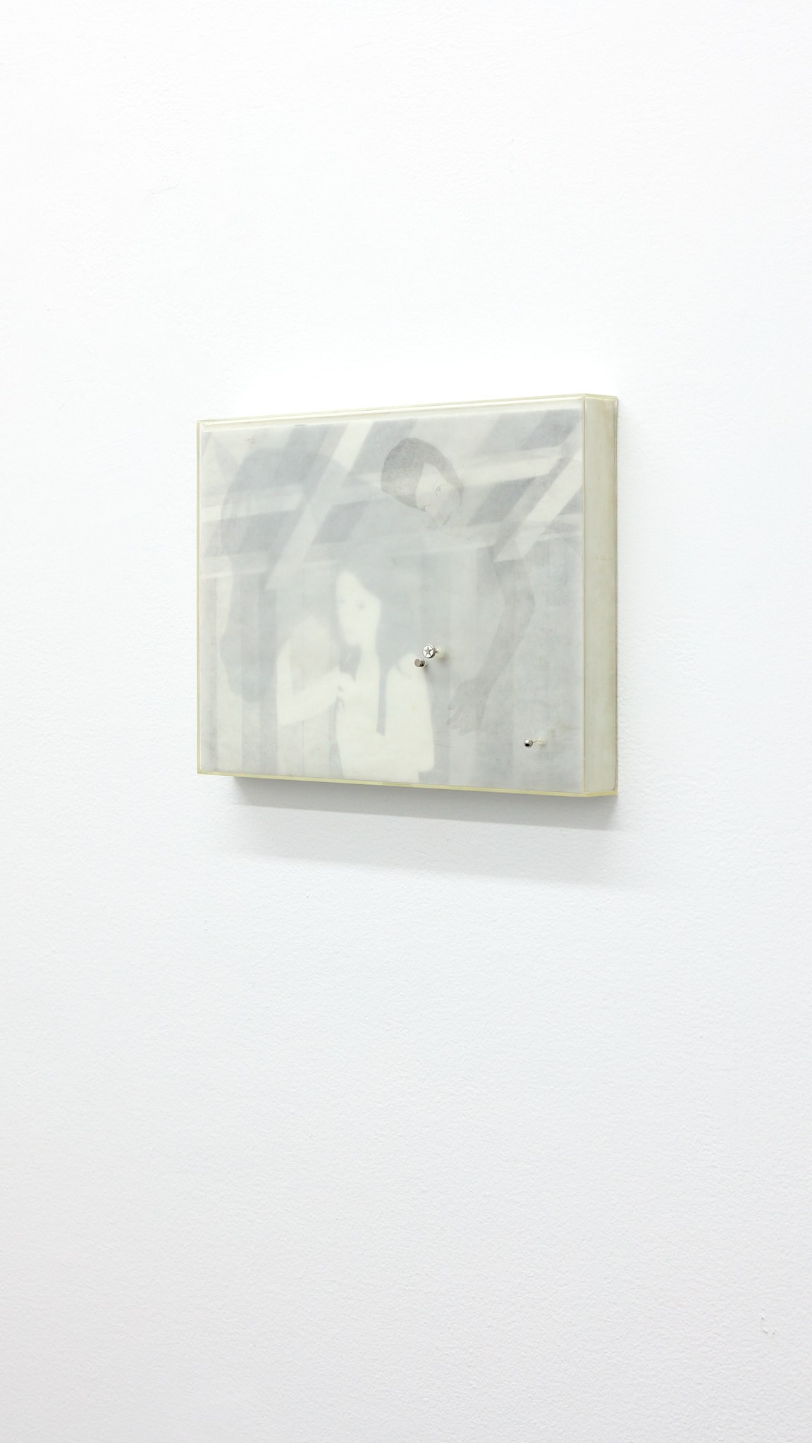 Naomi Hawksley Two Horses and a Muleâs Shadow Girl, 2024 graphite on vellum, stainless steel 11 x 8.5 x 1.5 in (framed) 27.94 x 21.59 x 3.81 cm (framed)