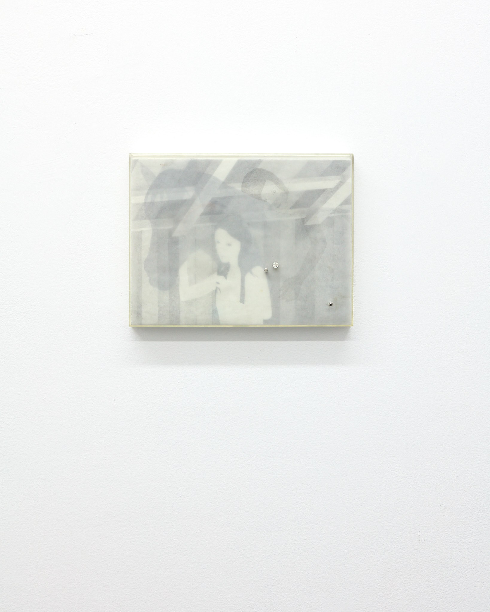Naomi Hawksley Two Girls Walking, 2024 graphite on vellum, stainless steel 11 x 8.5 x 1.5 in (framed) 27.94 x 21.59 x 3.81 cm (framed)