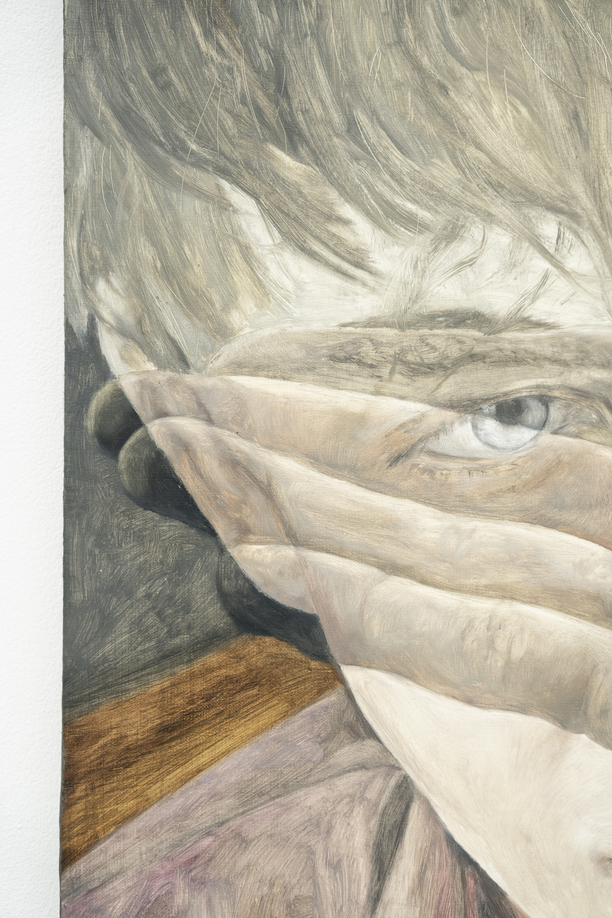 8.Konrad Krzyżanowski, detail of the painting ‘Melatonin’, oil on canvas, 60x73 cm, 2024, photo by Michał Maliński courtesy of the Jak Zapomnieć gallery