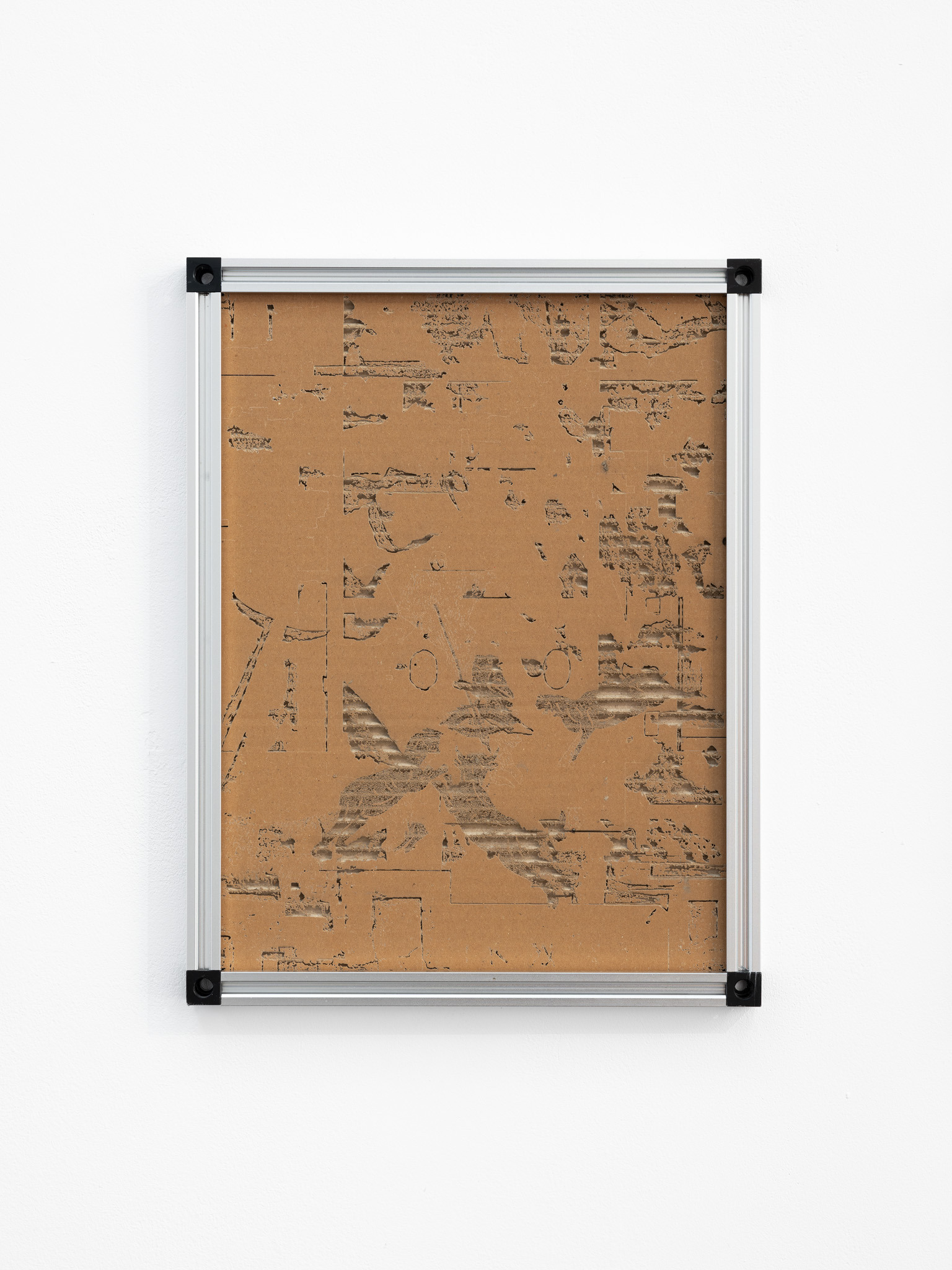 Time Compression 2, 2024 Engraved cardboard, aluminium v slot 33 x 43cm