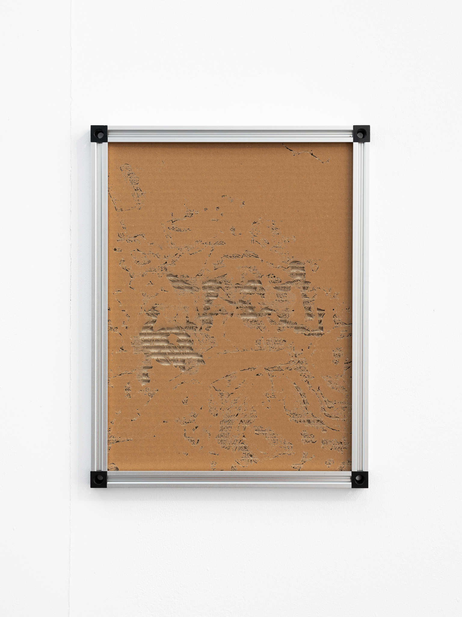 Time Compression 3, 2024 Engraved cardboard, aluminium v slot 33 x 43cm