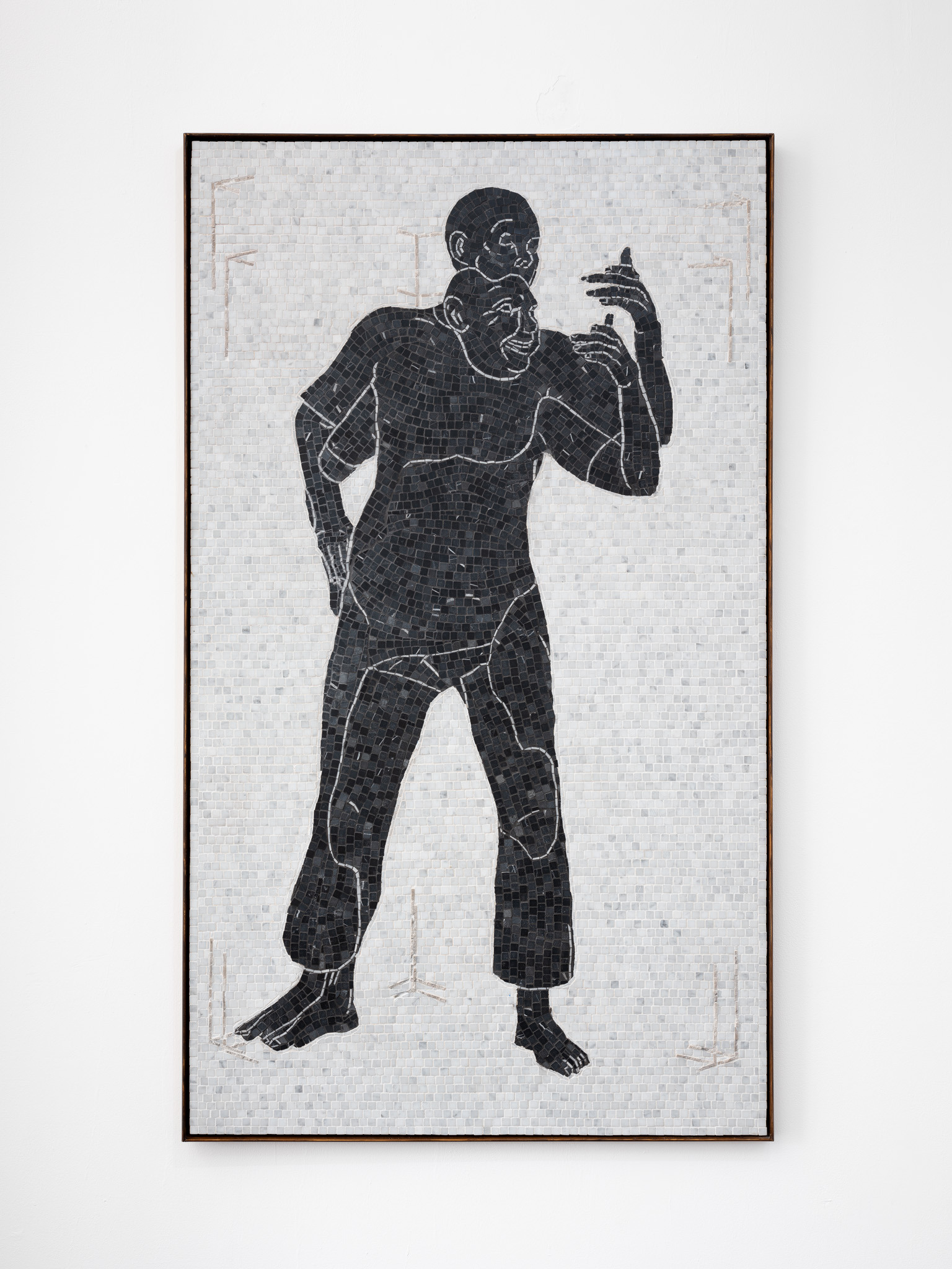 Fantasy Figurine III, 2024.  Marble mosaic on board 100 x 70cm.