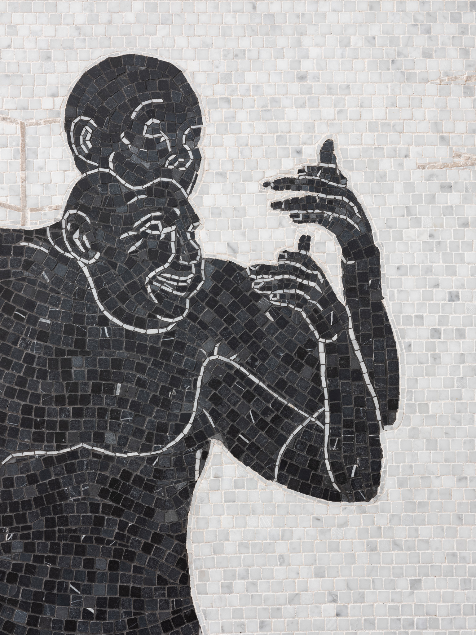 Fantasy Figurine III, 2024.  Marble mosaic on board 100 x 70cm.