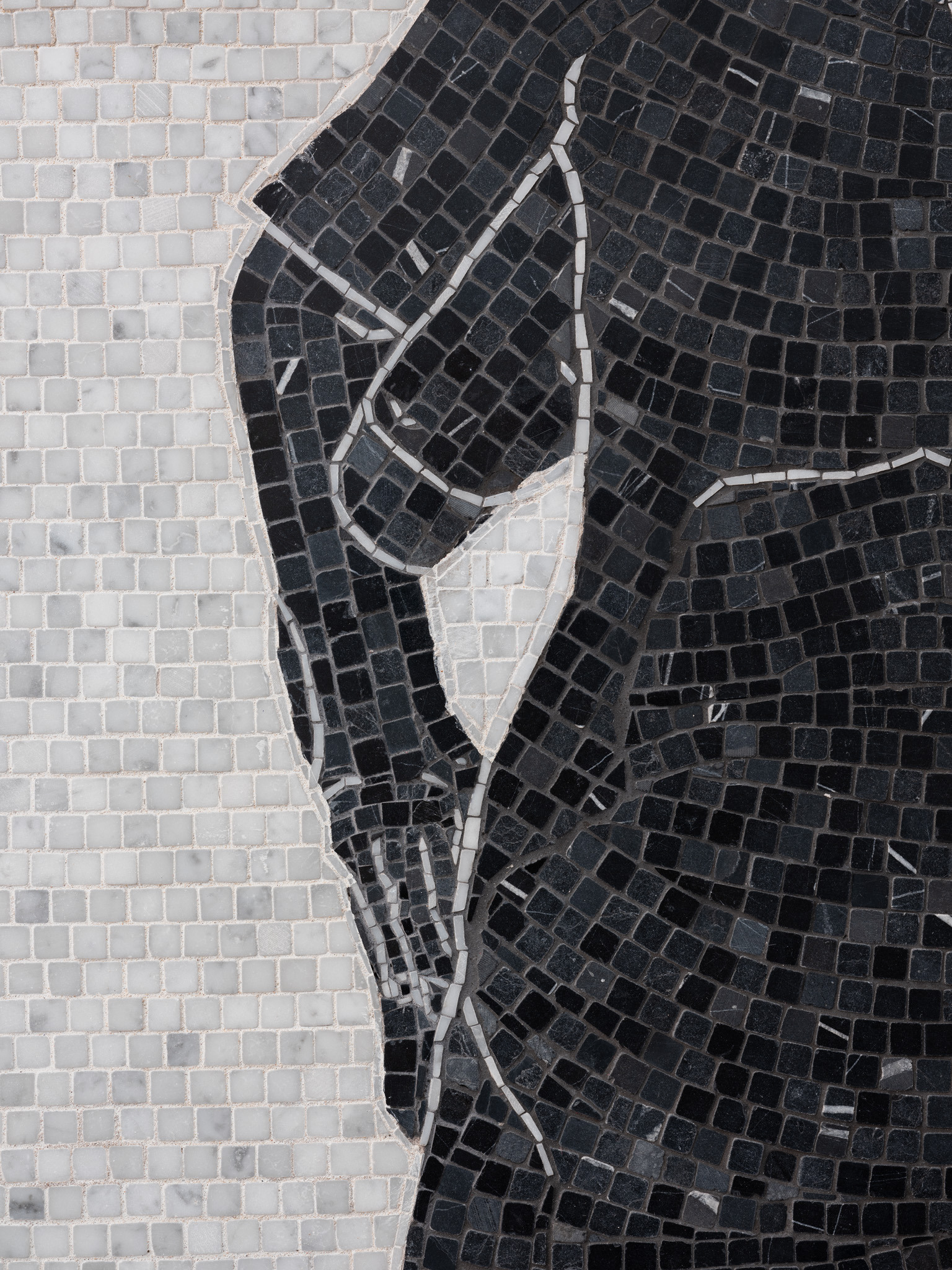 Fantasy Figurine III, 2024.  Marble mosaic on board 100 x 70cm.