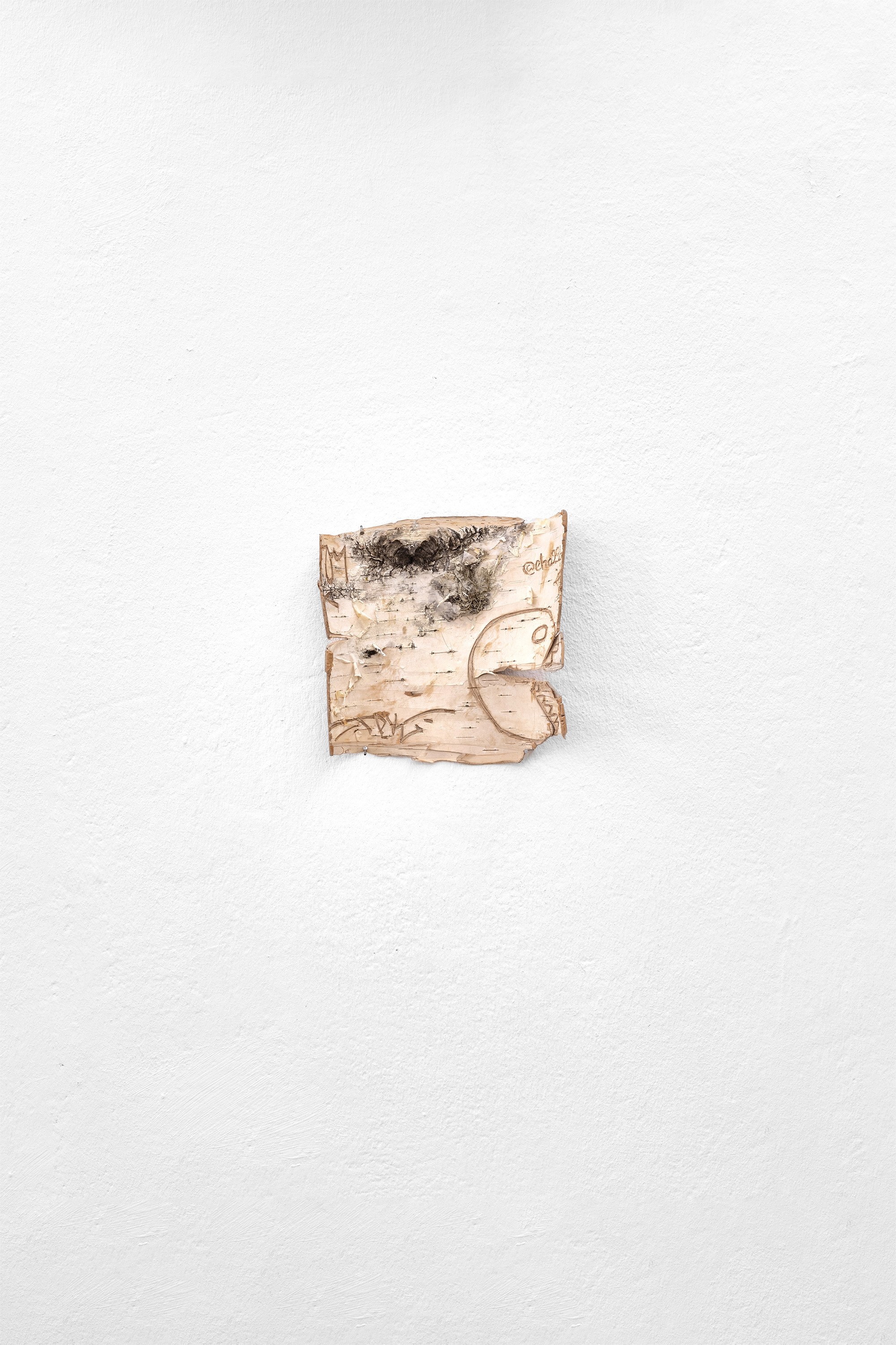 Yan Posadsky, аrom the series "Pomor Writer" 2021 Birch bark carving.