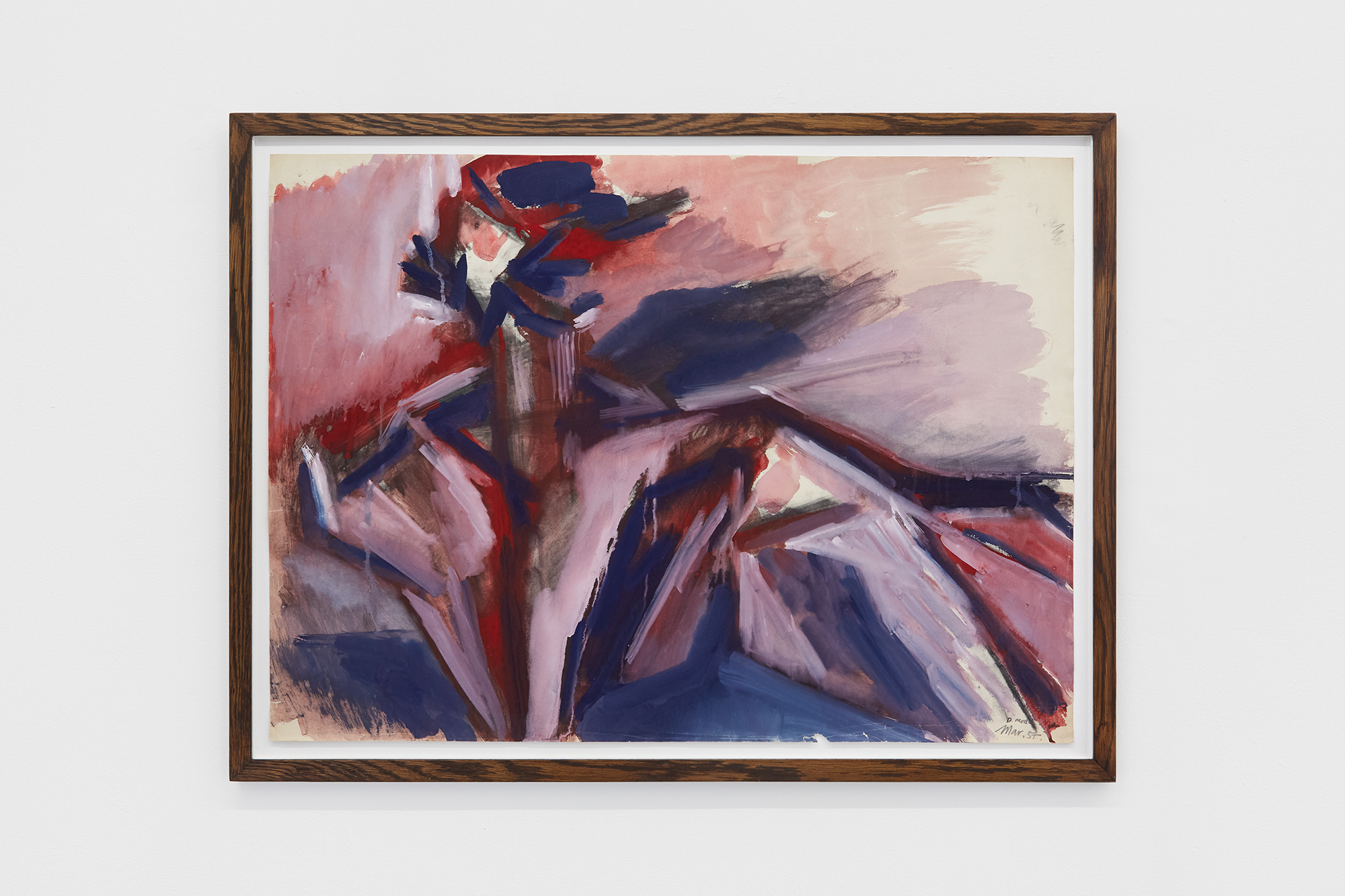 Dorothy Mead, Still life with flowers, 1957. Gouache on paper, 56 x 76 cm / 63.5 x 84 cm (framed)