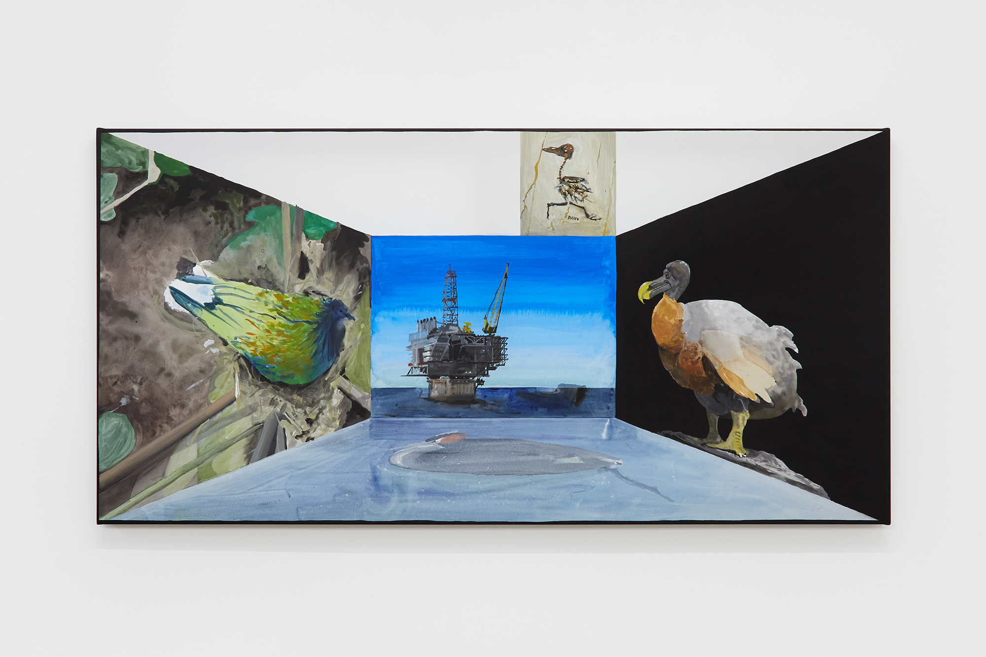 Judith Dean, No Fly Zone, 2024. Acrylic on polyester, 122 x 61 cm