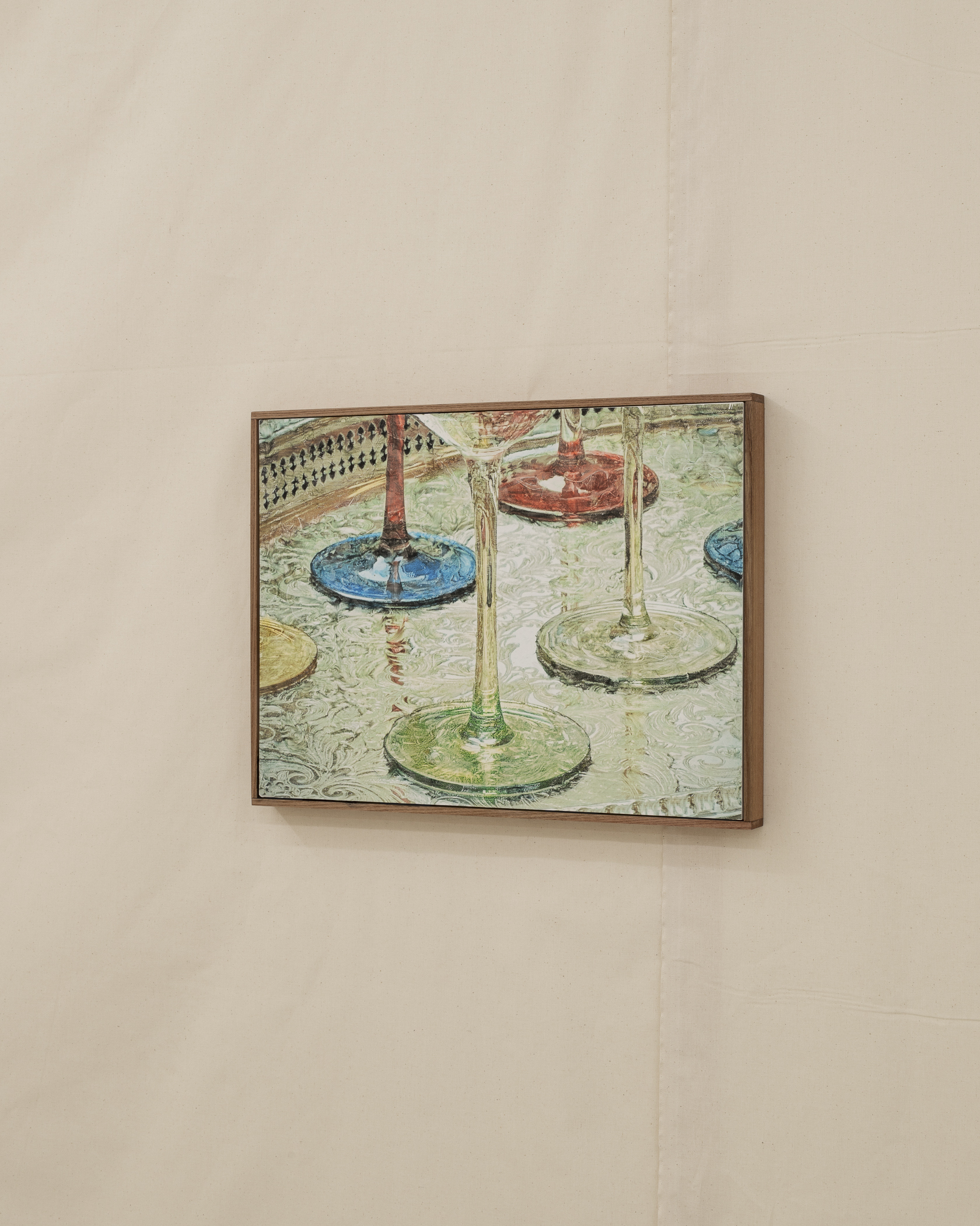 Flea market in Venice. 2024. Pigment ink in polymer modified plaster, UV protective acrylic sealer, artist frame made from elm. 37,3 x 49,3 cm