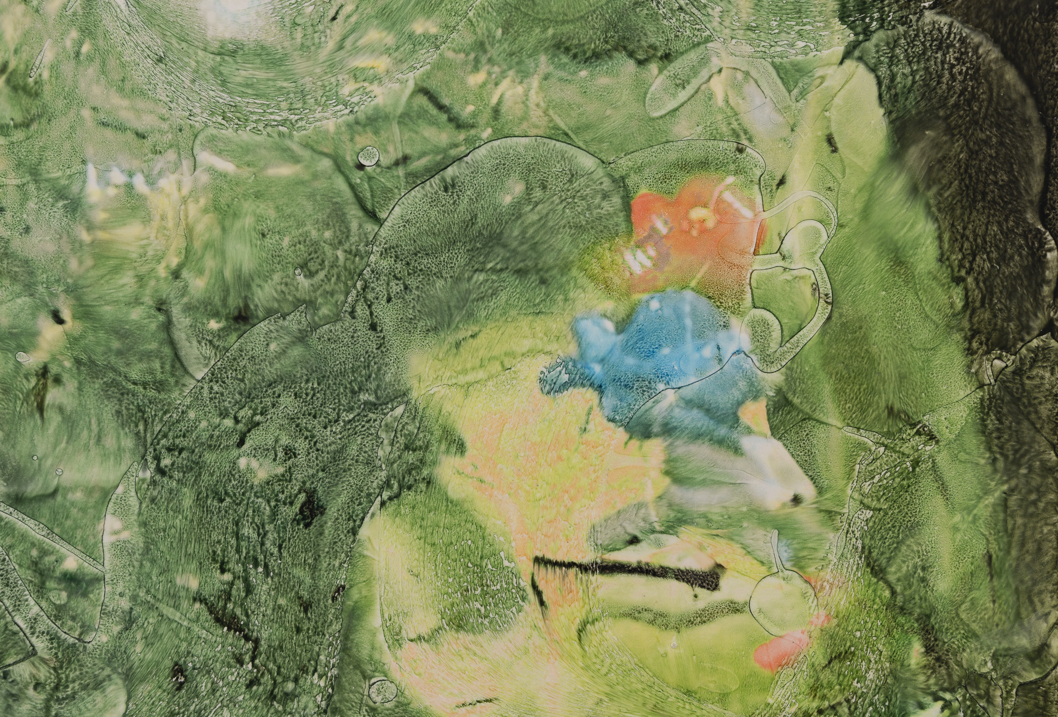 The pearl necklace that disappeared (three pearls in water), (detail)