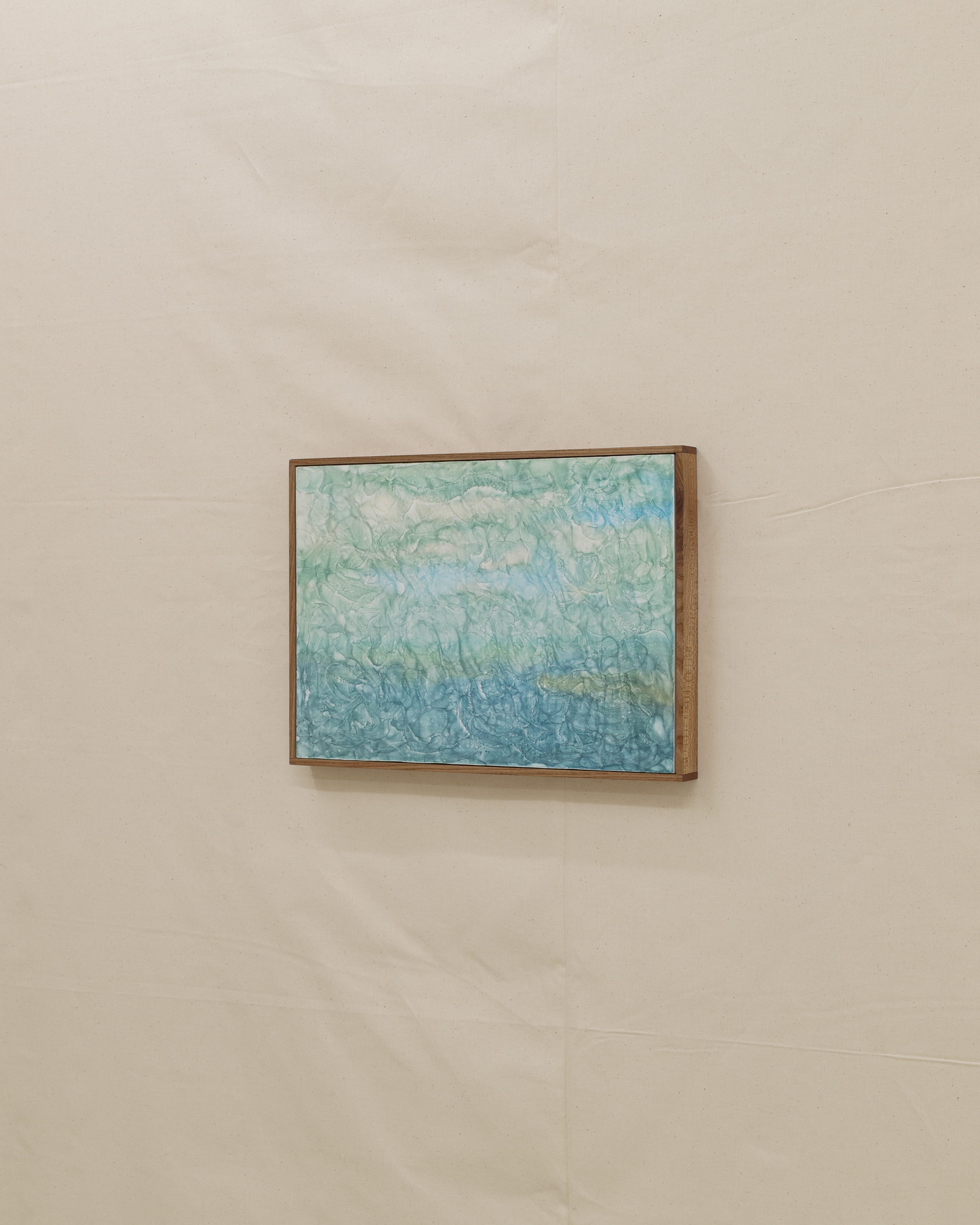 The view just before returning home. 2024. Pigment ink in polymer modified plaster, UV protective acrylic sealer, artist frame made from elm. 31,5 x 42,2 cm