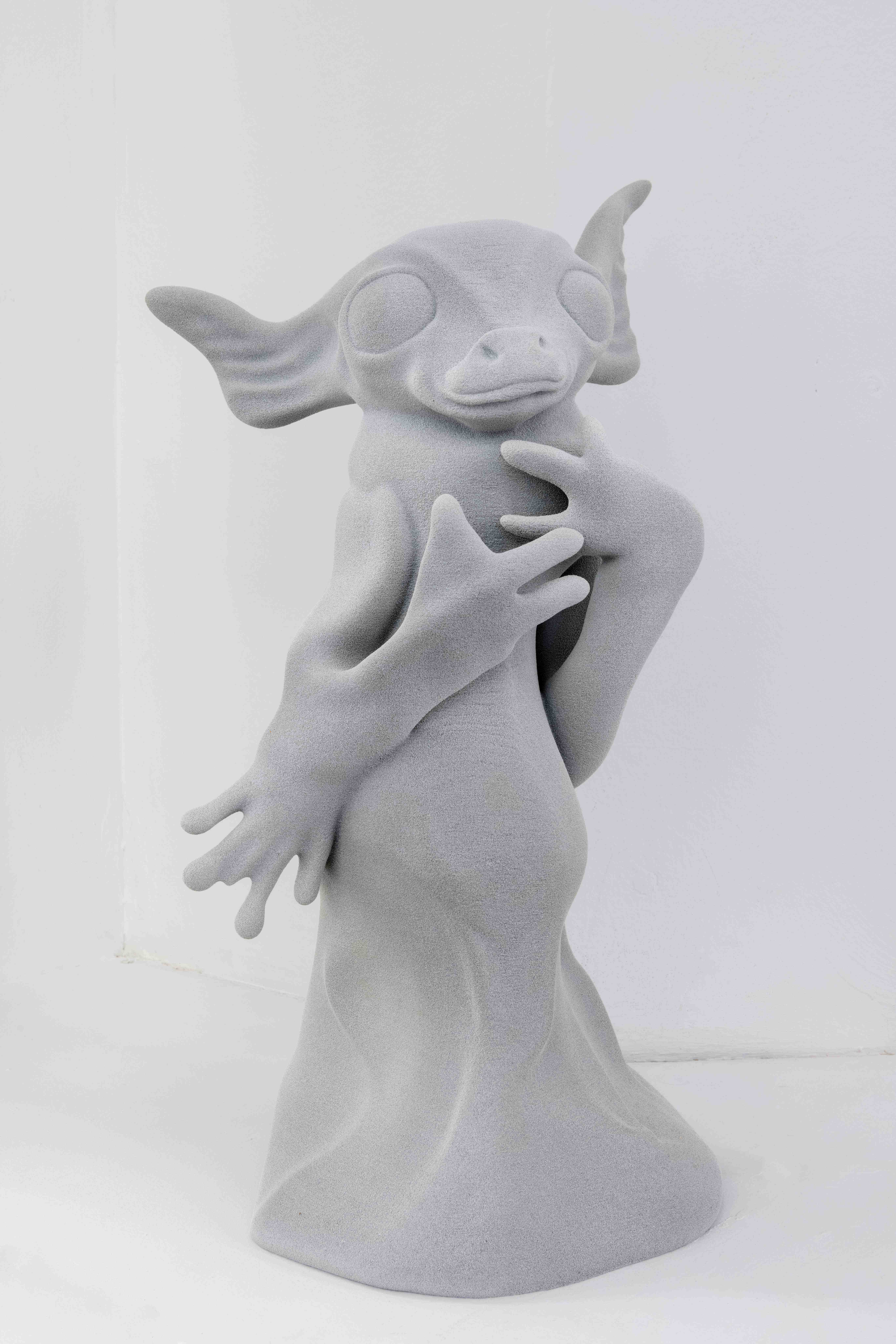 Mary-Audrey Ramirez, Wuffi in pose, 2023, 3D printed sand, 50 × 26,9 x 22,3 cm 
Courtesy: the artist and MARTINETZ, Cologne
Photo: Tamara Lorenz