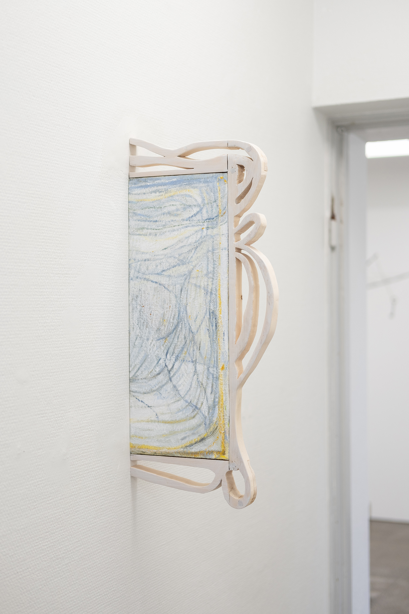 "Dashing through", 64x63 cm, oil on canvas, wood, 2024 / Kerttu Saali