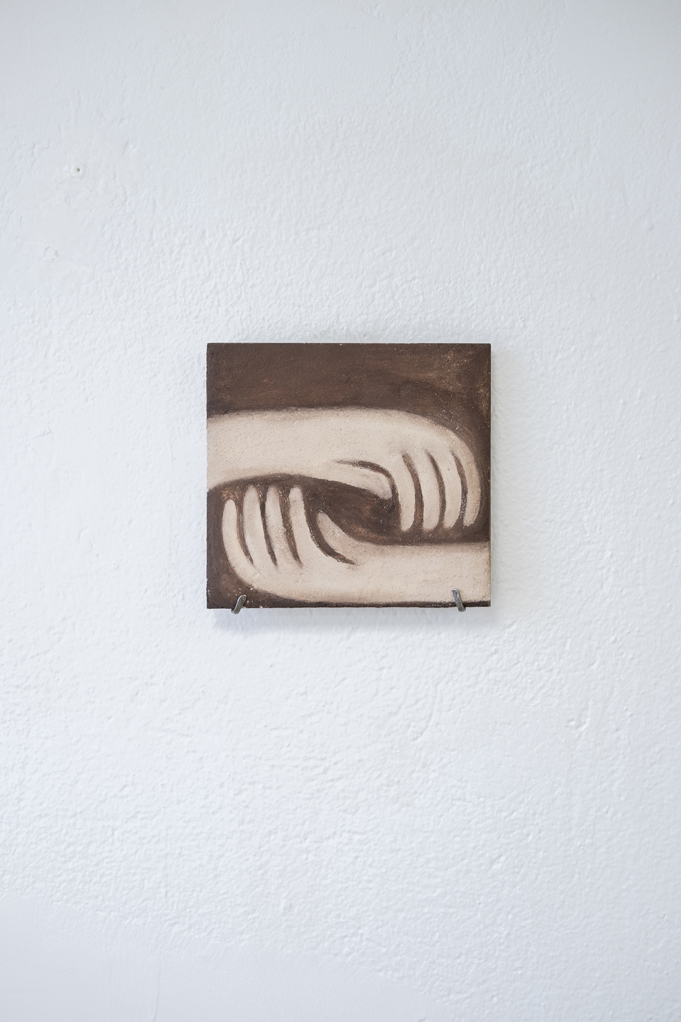 "Shelter", 19x20cm, fresco, 2024 / Eeva Lietonen