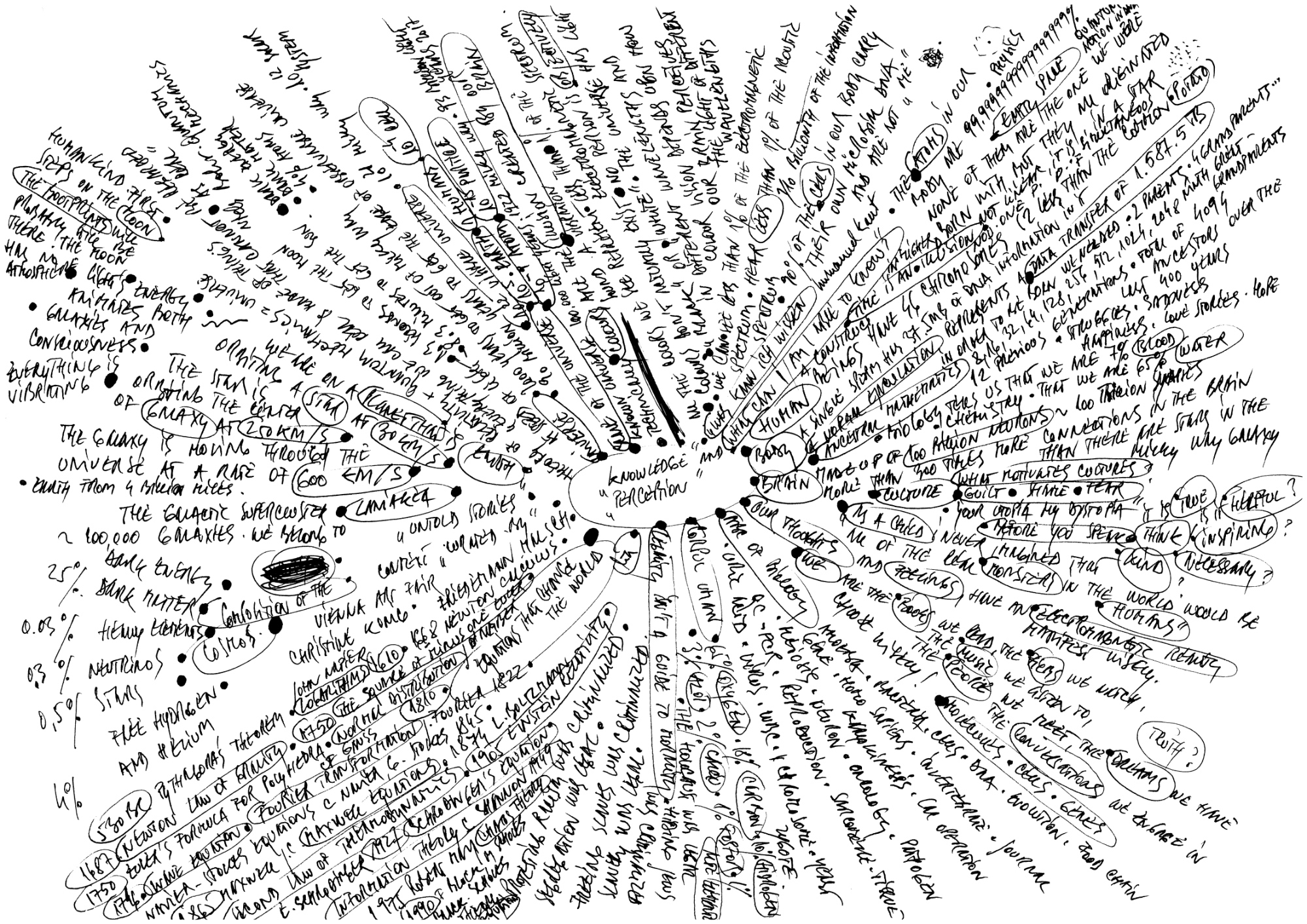 Lia PERJOVSCHI Knowledge and Perception, 2024 ink on paper 21 x 29,5 cm Courtesy the artist and Christine König Galerie, Vienna