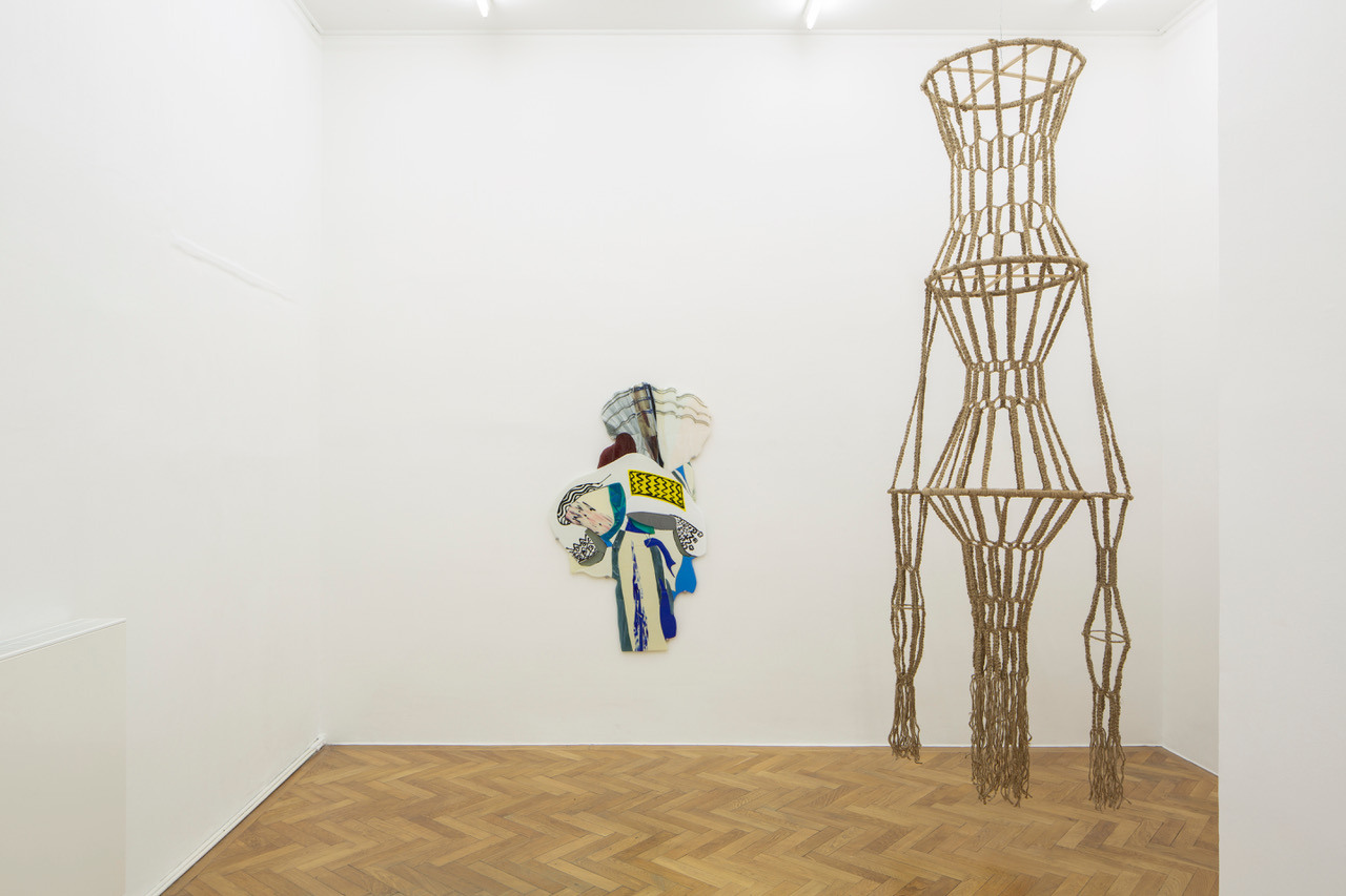Ana Navas, Skirt headed, 2023, fused glass, 156 Ă 95 Ă 2 cm, (Produced at MAKE, Eindhoven, NL)