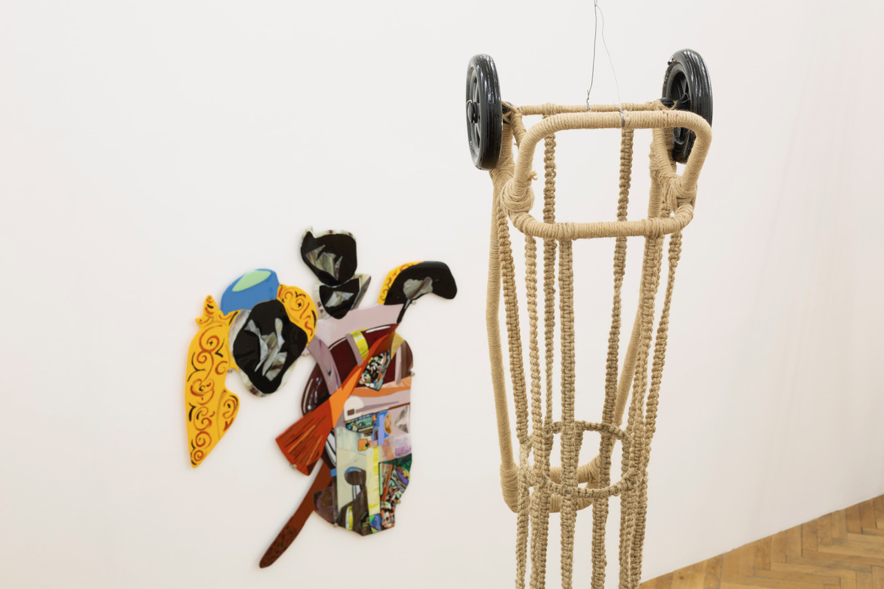 Ana Navas, Fauteuil, 2024, fused glass, 133 Ă 115 Ă 2 cm, (produced at MAKE, Eindhoven, NL)