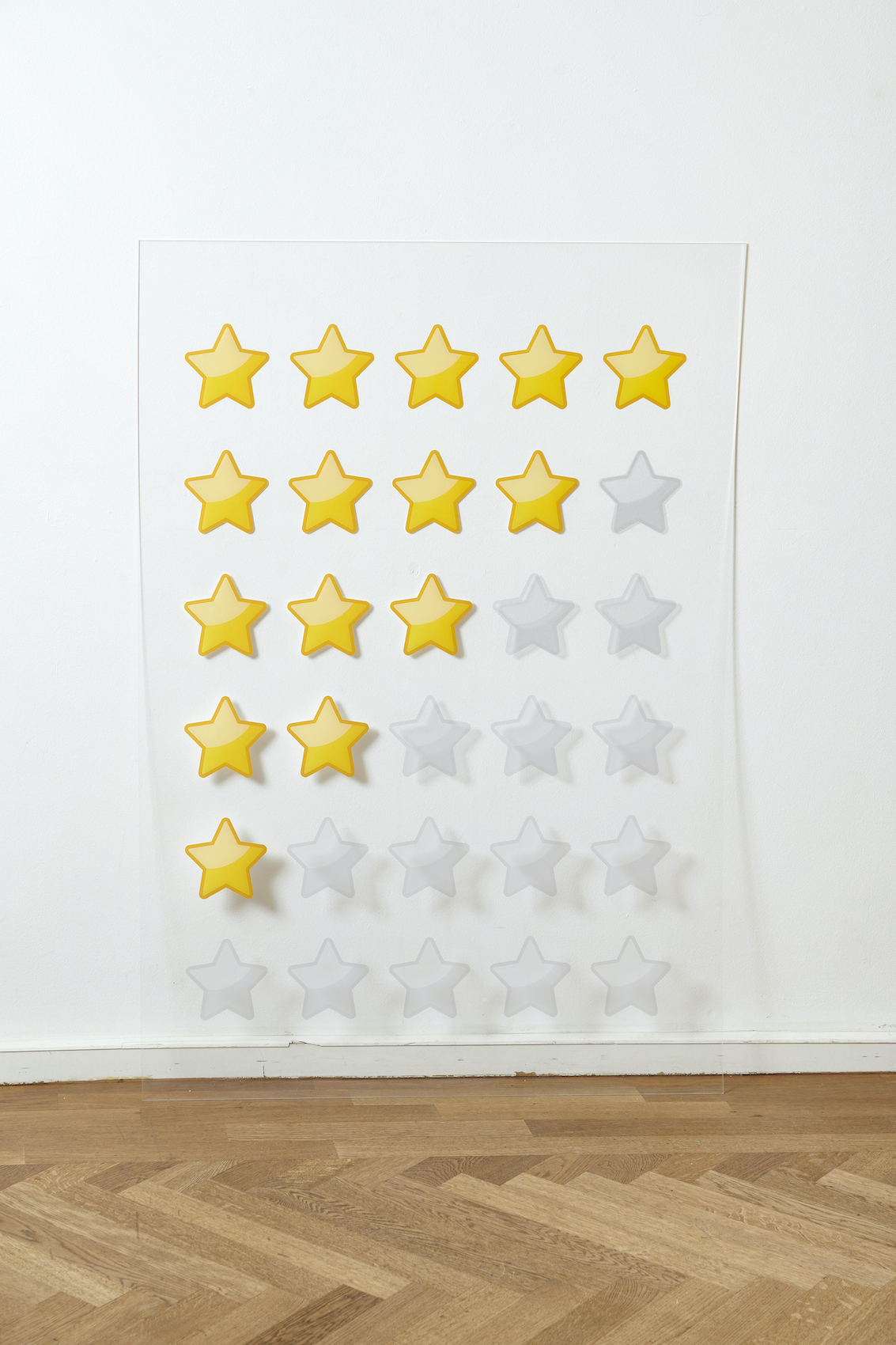 Andrei Hâncu, Star rating, 2023, UV printing and plexiglass