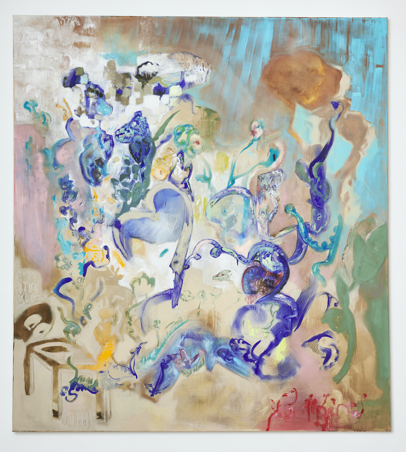 Roman Toulany, Mauerblumen, 2024, Mixed Material on canvas