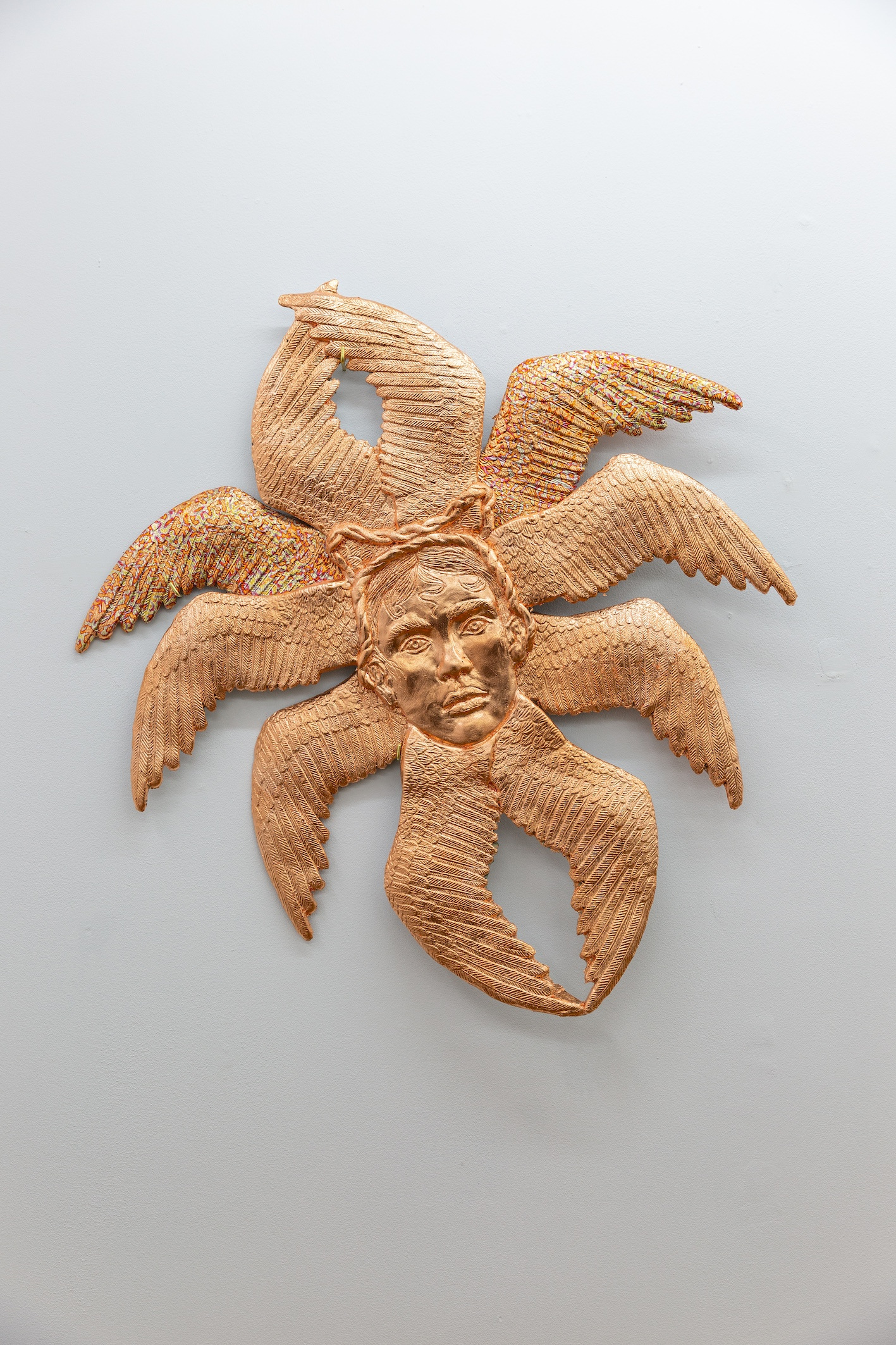 Dimitris Gketsis, Untitled, 2024, epoxy resin and copper leaf, 81 x 74 cm