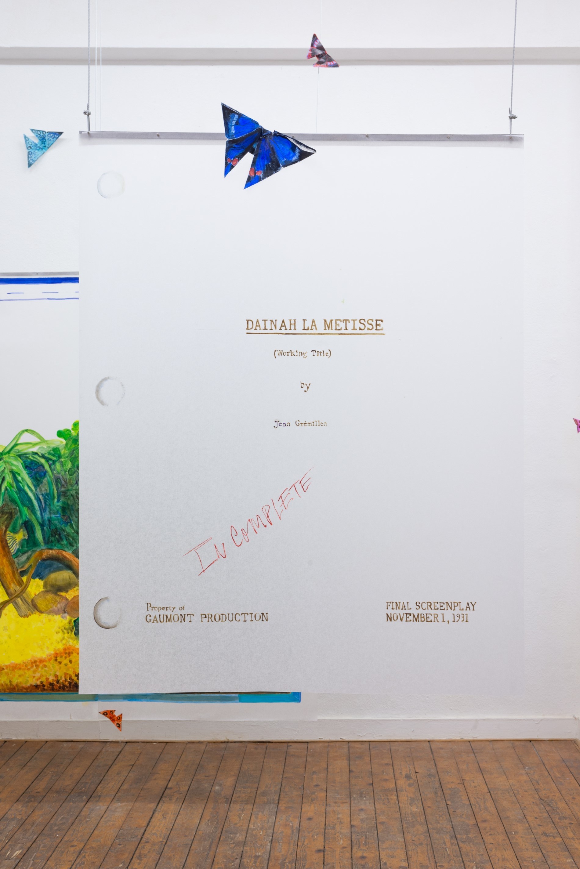 Annabelle Agbo Godeau, Screenplay (First page), 2024, oil on waxed paper, 140x100 cm  © The artist photo: Bernhard Adams