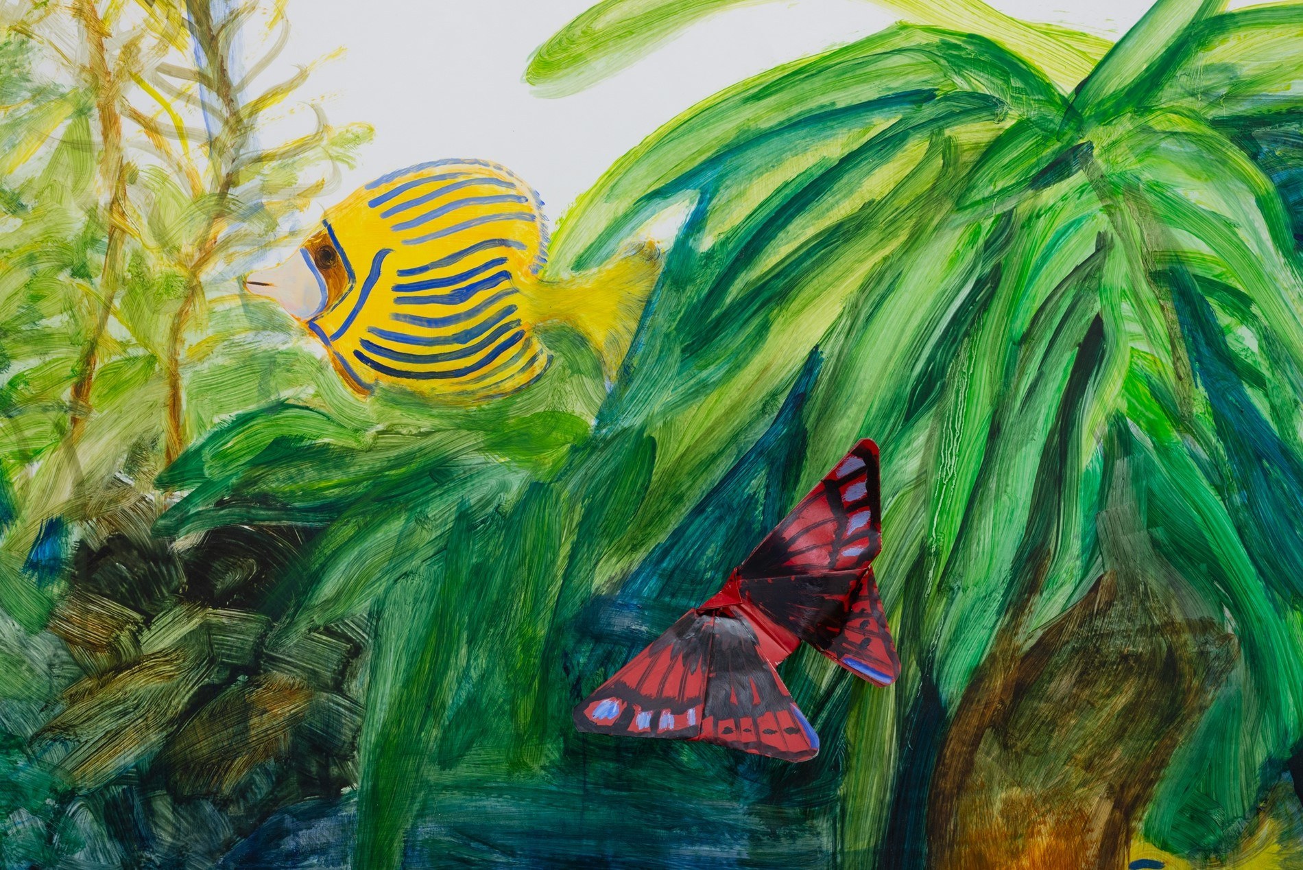 Annabelle Agbo Godeau, Aquarium (detail), 2024, oil on waxed paper, 200x300 cm  © The artist photo: Bernhard Adams