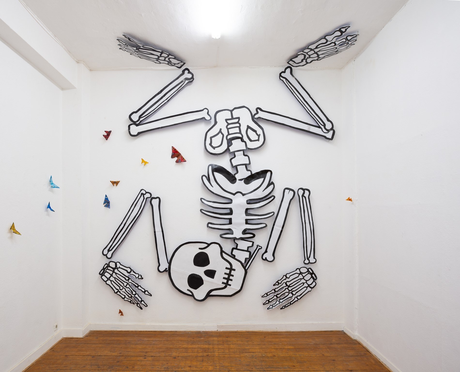 Annabelle Agbo Godeau, Tiny dancer, 2024, acrylic on found PVC, dimensions variable  © The artist photo: Bernhard Adams