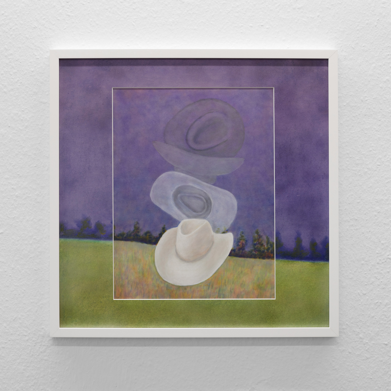 Adam Cruces, Drop of a Hat, 2024, Pastel on velour and mat board, 62 x 62 cm